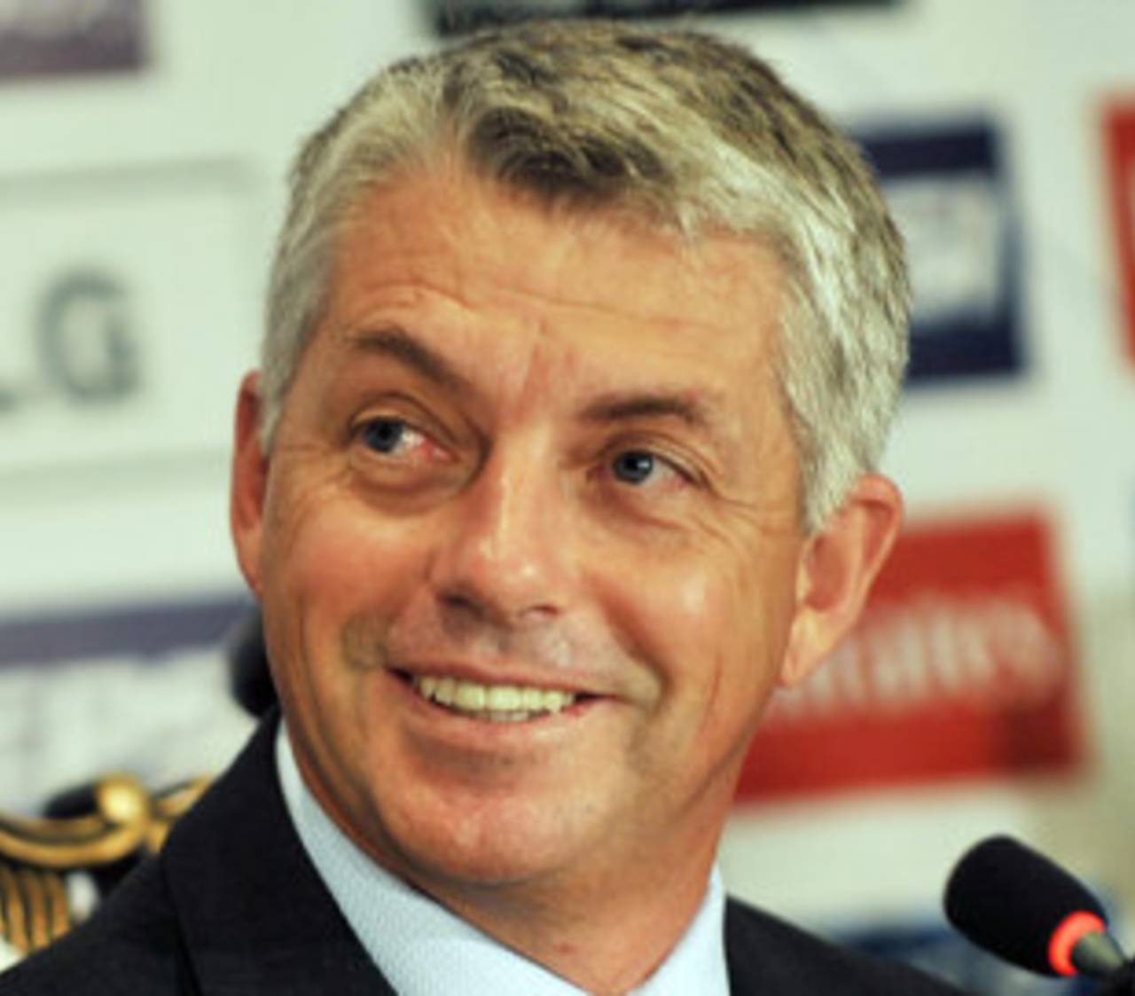 Acting ICC chief executive Dave Richardson smiles during the launch ceremony of the Champions Trophy, Lahore, June 18, 2008