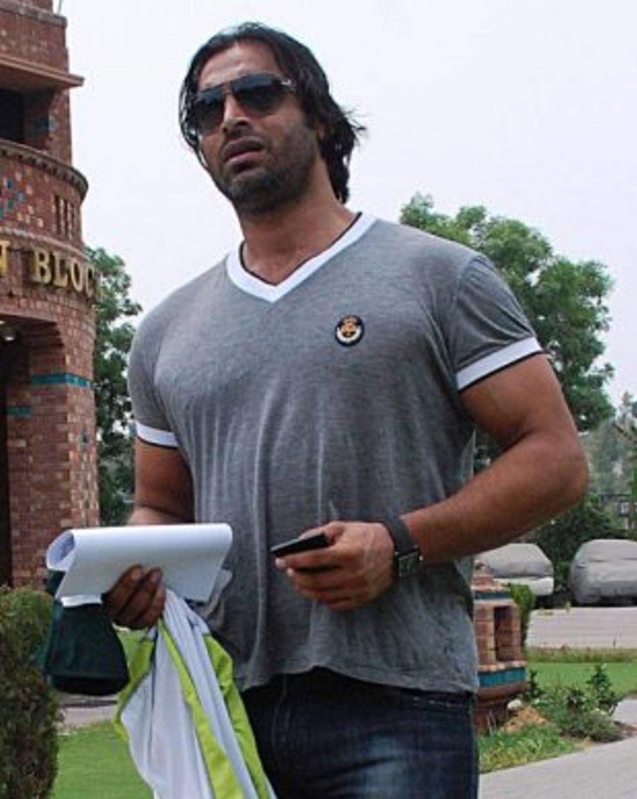 Shoaib Akhtar underwent a drug test ahead of the Champions Trophy, Lahore, July 20, 2008