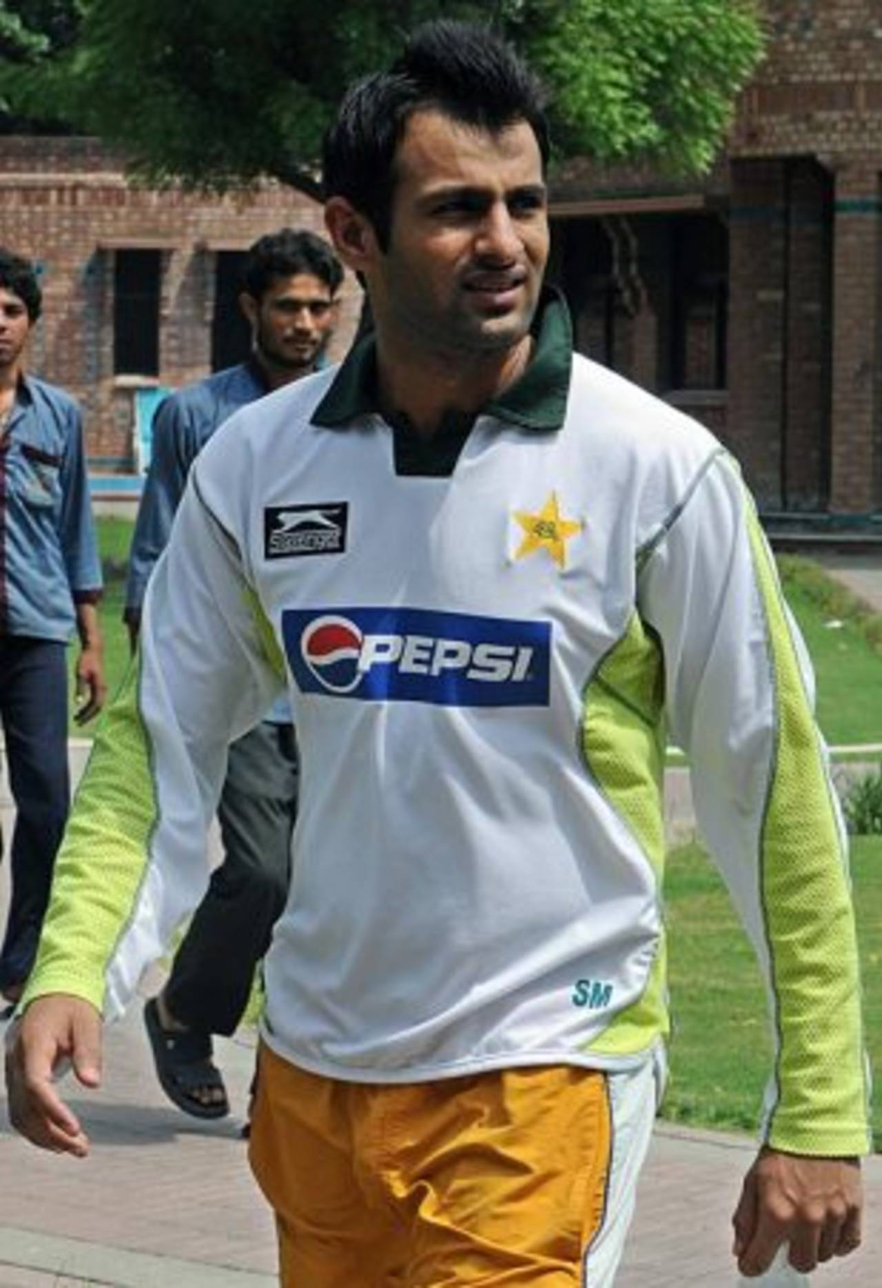 Shoaib Malik finishes a drug test ahead of the Champions Trophy, Lahore, July 20, 2008