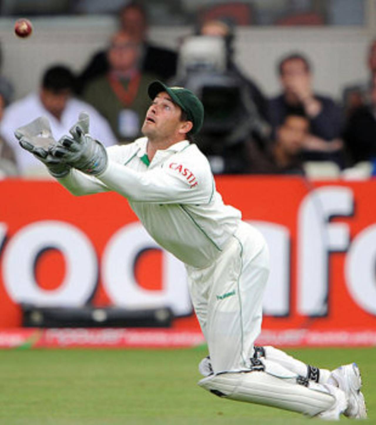 Mark Boucher takes a brilliant diving catch to dismiss Alastair Cook, England v South Africa, 1st Test, Edgbaston, August 1, 2008