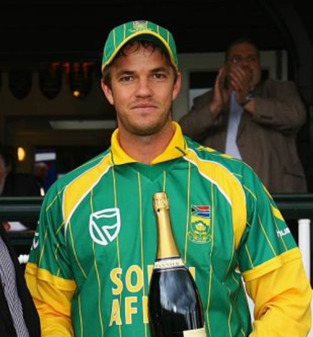 Albie Morkel bags the Man-of-the-Match award, PCA Masters XI v South Africans, Wormsley, August 13, 2008