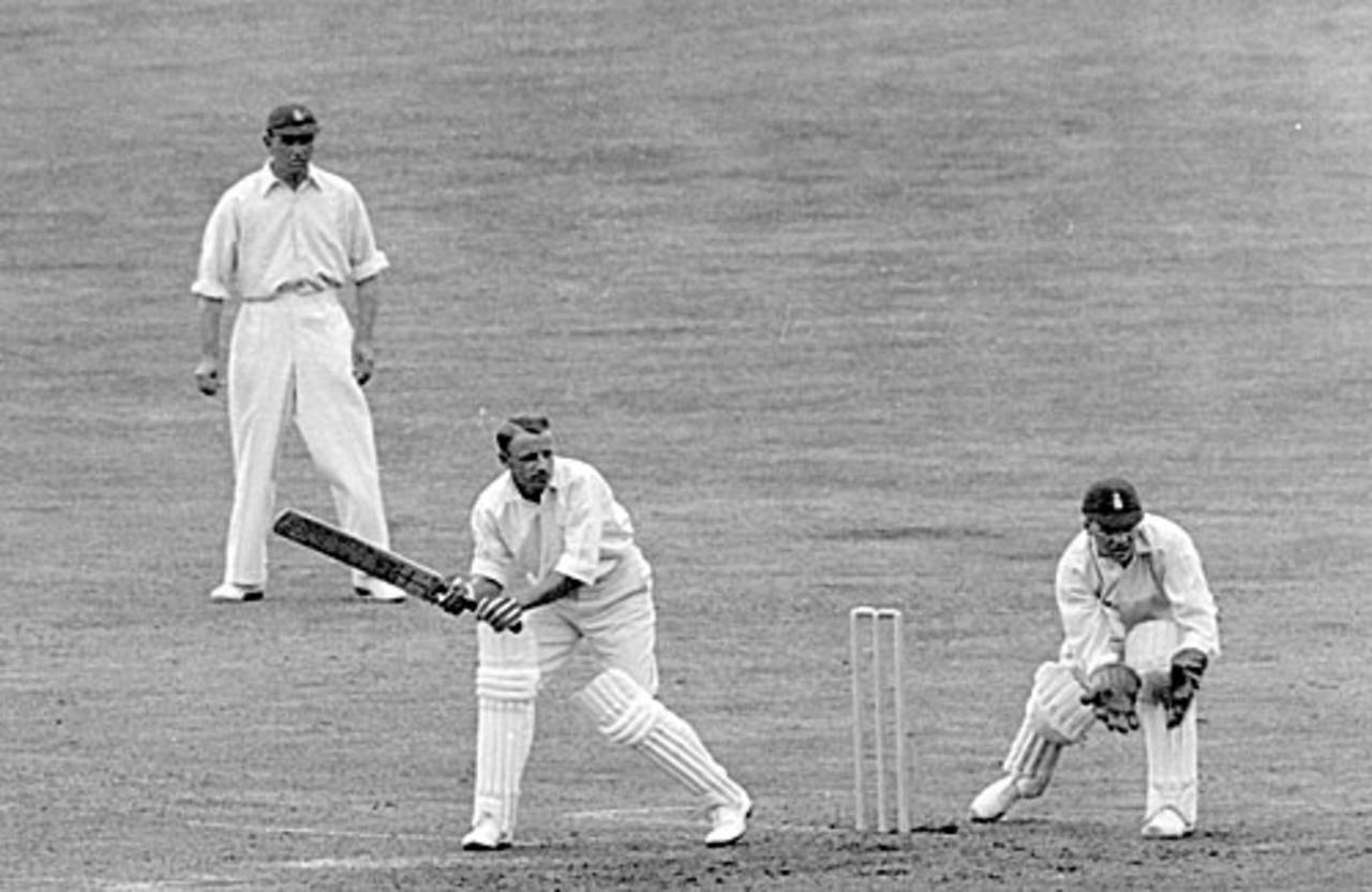 Bradman on his way to 334 at Headingley in 1930 - his first triple. Four years later he produced an encore, with 304 at the same ground&nbsp;&nbsp;&bull;&nbsp;&nbsp;Getty Images