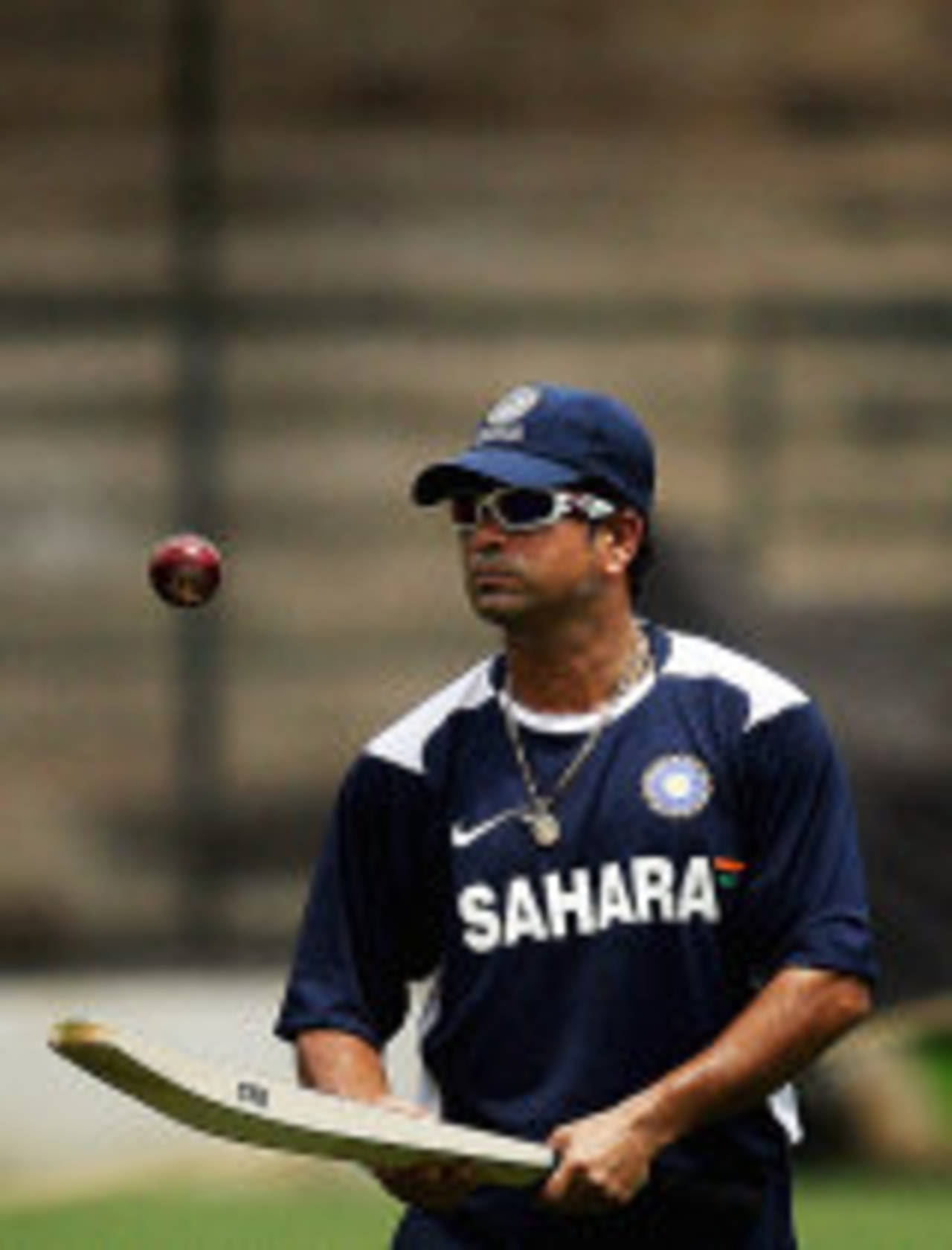 Sachin Tendulkar warms up at the Chinnaswamy Stadium, Bangalore, September 29, 2008