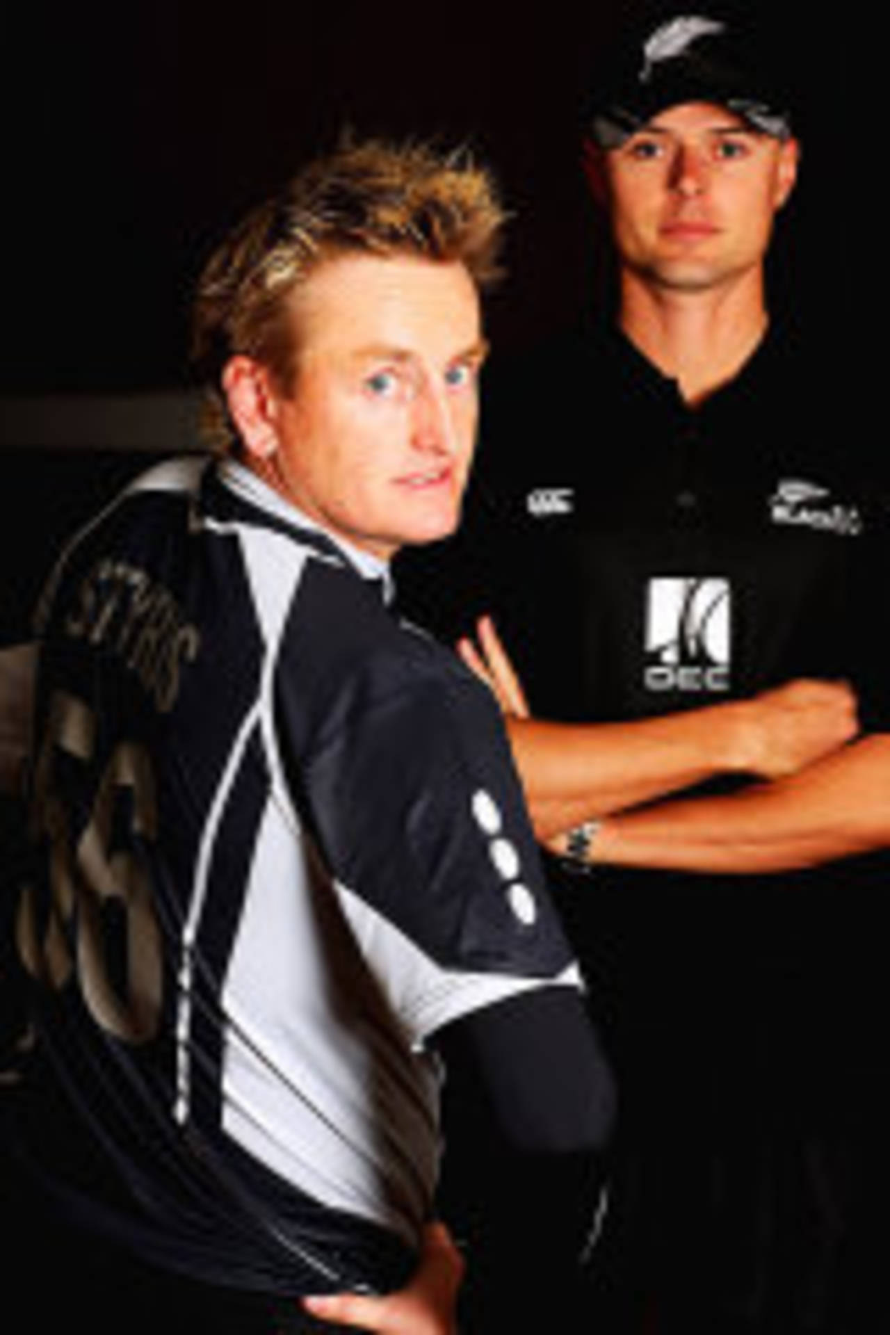 'You looking at me?' Scott Styris and Chris Martin show off New Zealand's new kit, Auckland, September 29, 2008