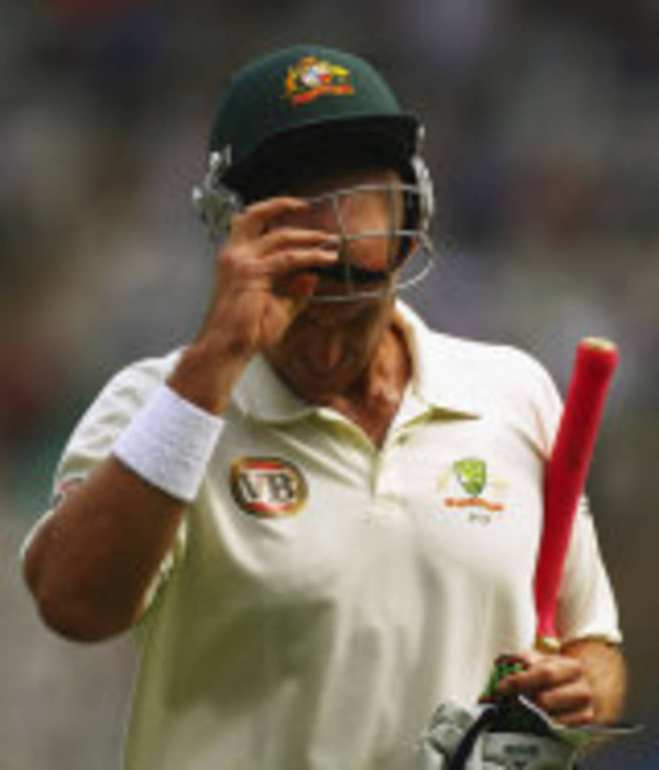 It was a brief stay at the crease for Matthew Hayden, India v Australia, 1st Test, Bangalore, 1st day, October 9, 2008