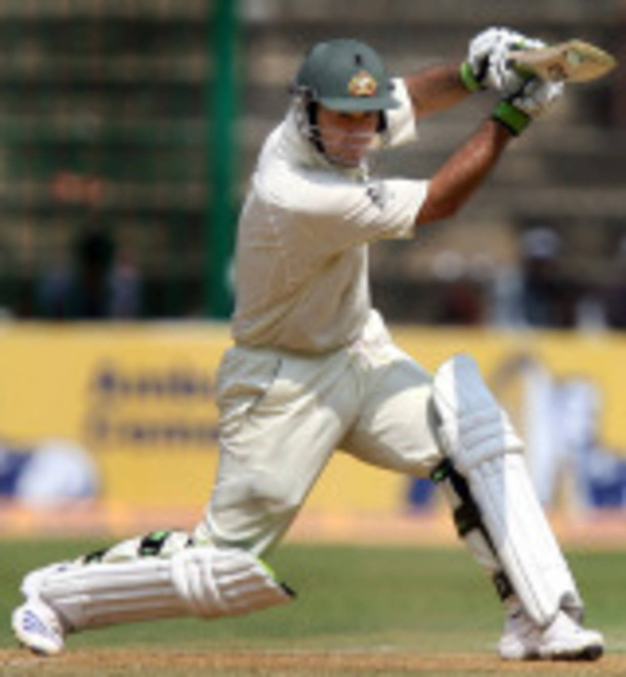 Ricky Ponting plays the cover drive during his 123, India v Australia, 1st Test, Bangalore, 1st day, October 9, 2008