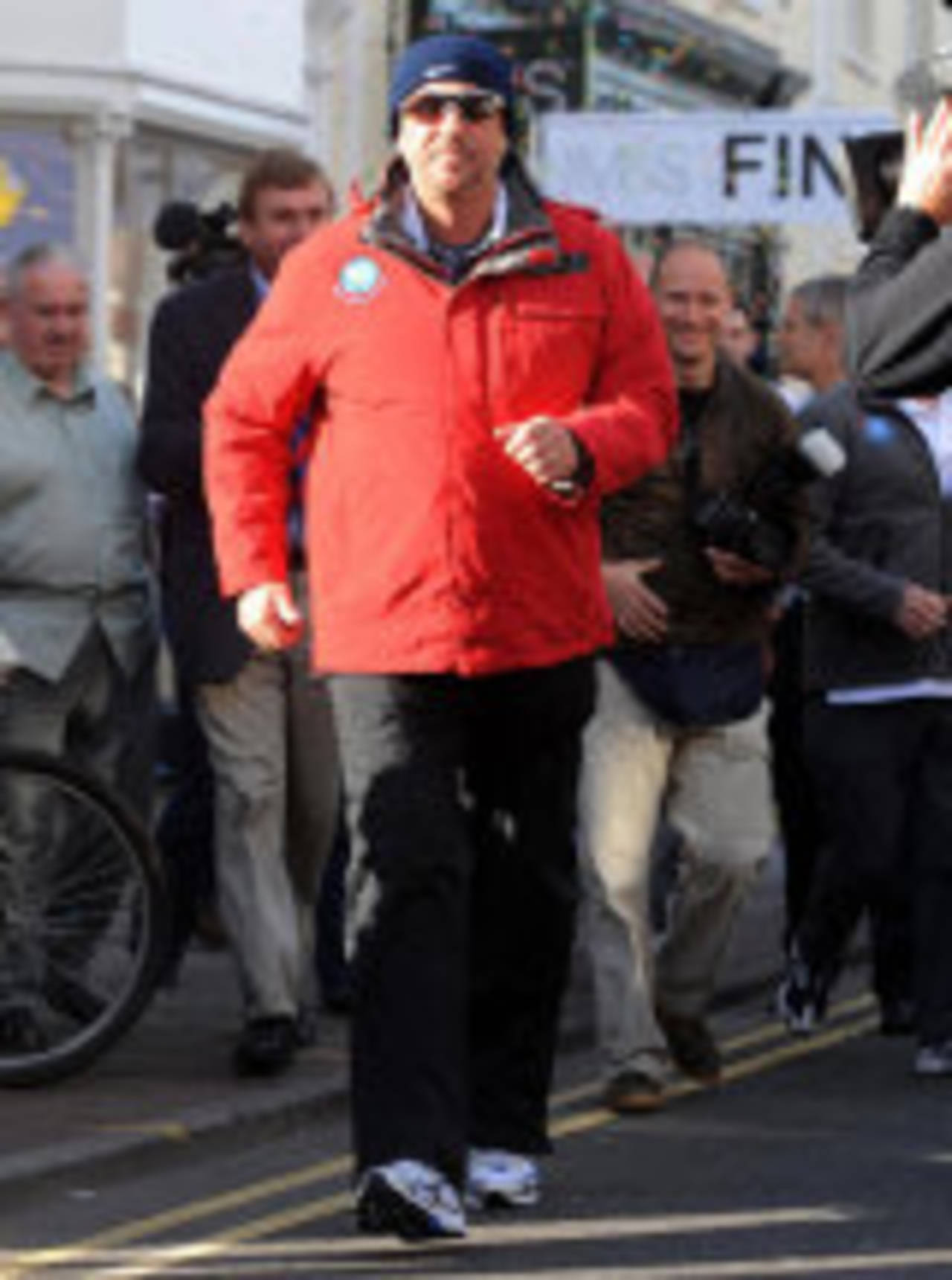 Sir Ian Botham sets off on another fundraising expedition, taking in nine towns across the UK to help blood cancer charity Leukaemia Research, Taunton, October 10, 2008.
