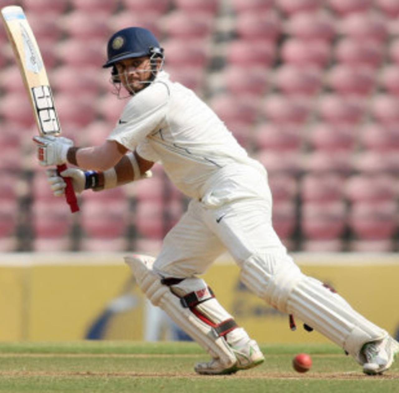 Sourav Ganguly plays the ball behind square, India v Australia, 4th Test, Nagpur, 2nd day, November 7, 2008