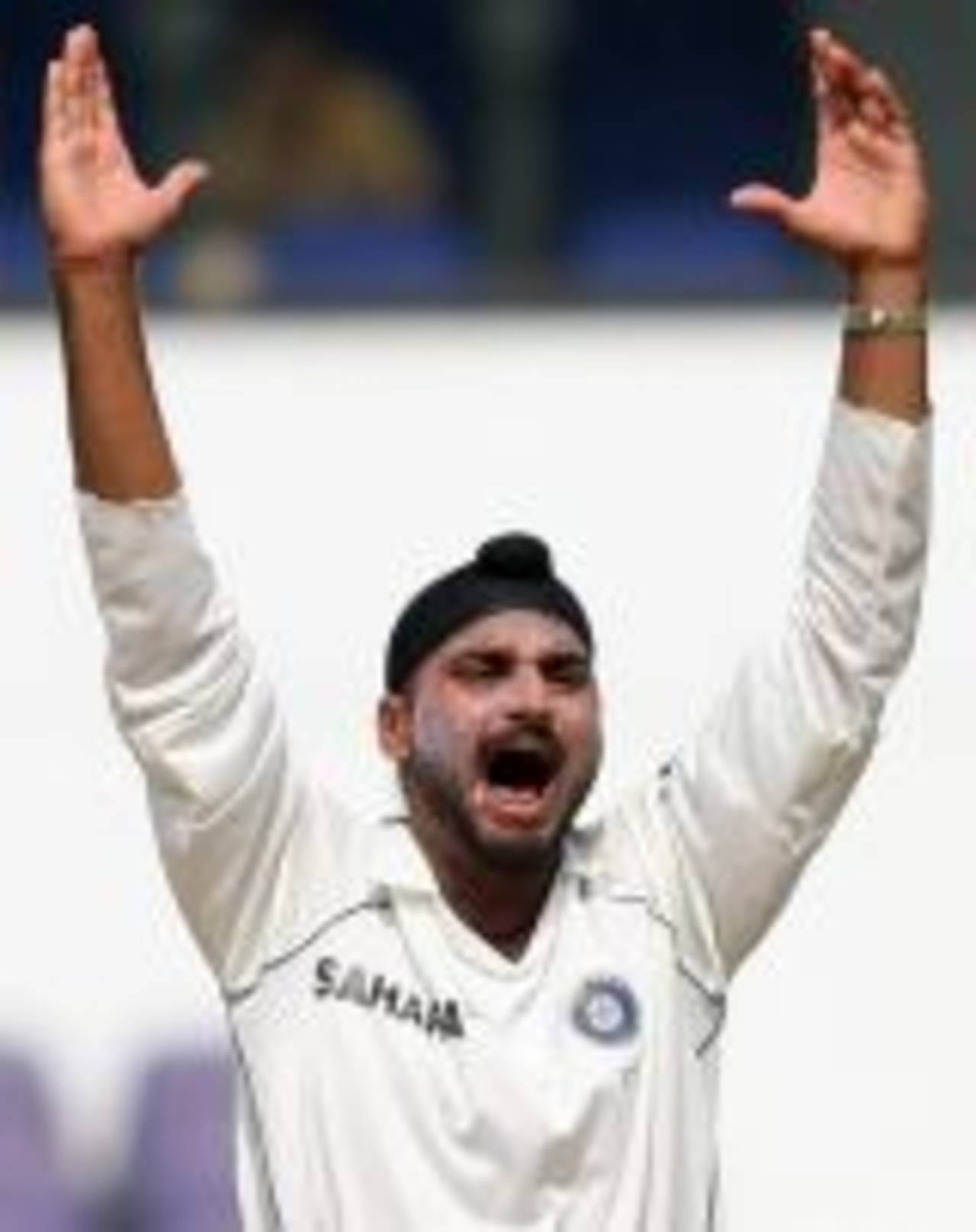 Harbhajan Singh belts out an appeal, India v Australia, 4th Test, Nagpur, 5th day, November 10, 2008