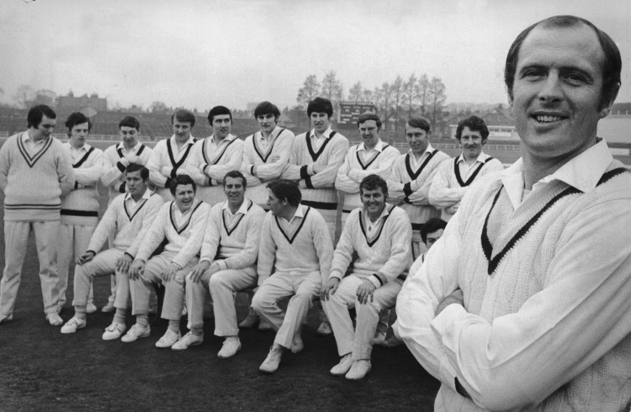 Geoff Boycott introduces the Yorkshire team, Leeds, April 1, 1971