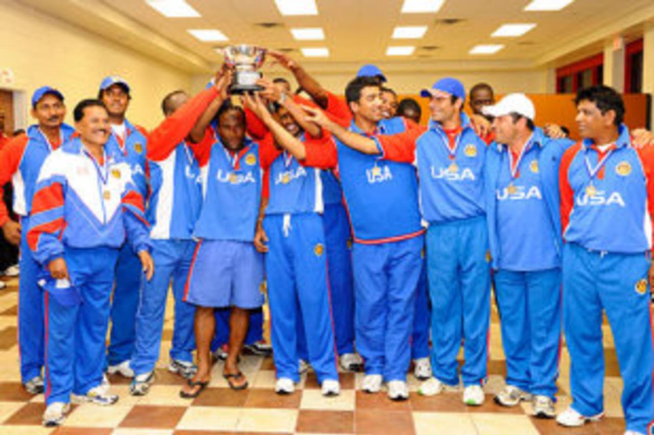 The USA celebrate winning the ICC Americas Division 1, Canada v USA, ICC Americas Division 2, Florida, November 29, 2008