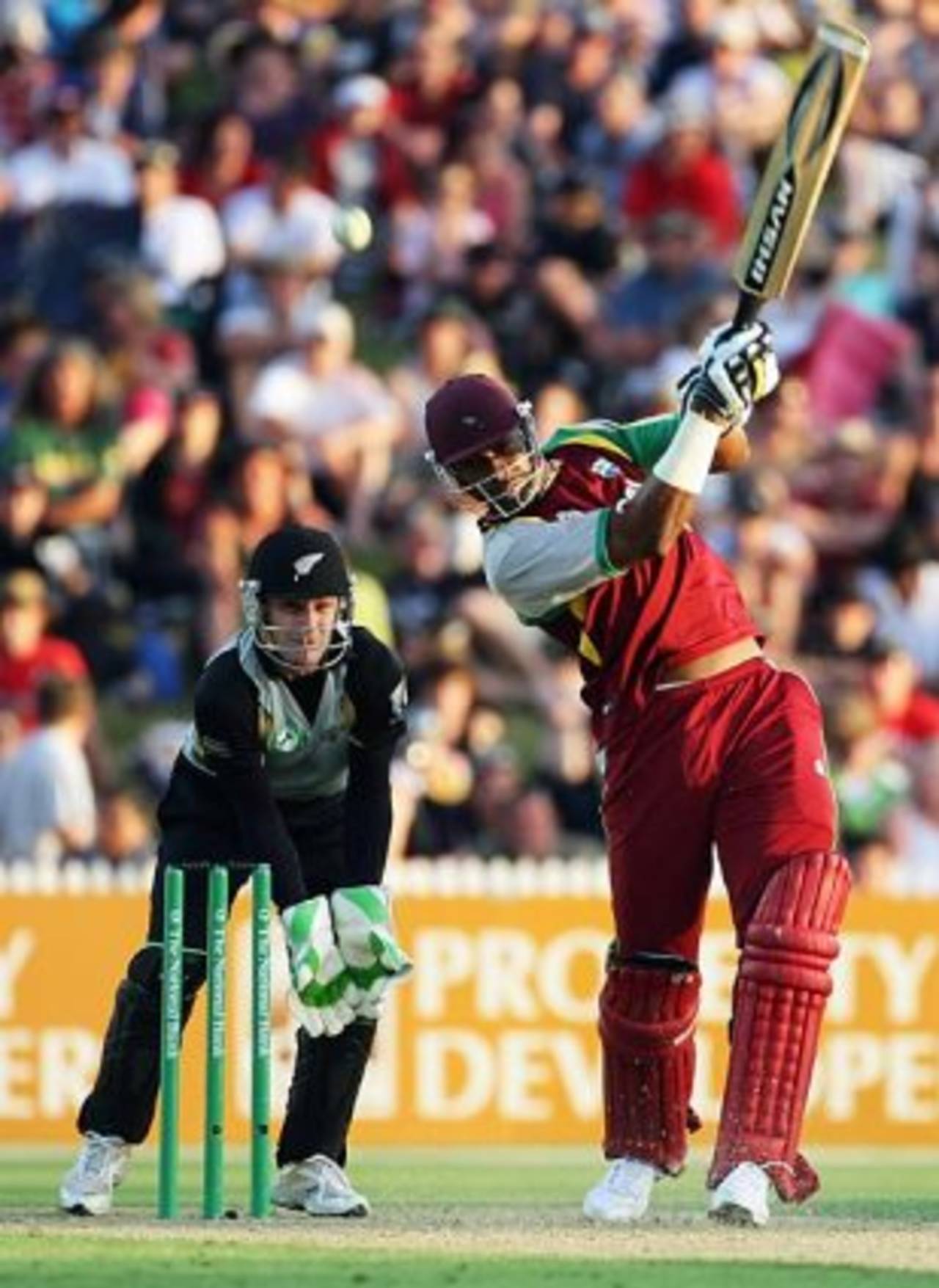 Kieron Pollard cuts loose, New Zealand v West Indies, 2nd Twenty20, Hamilton, December 28, 2008