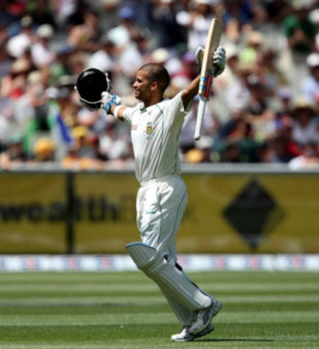 JP Duminy celebrates his hundred, Australia v South Africa, 2nd Test, Melbourne, December 28, 2008