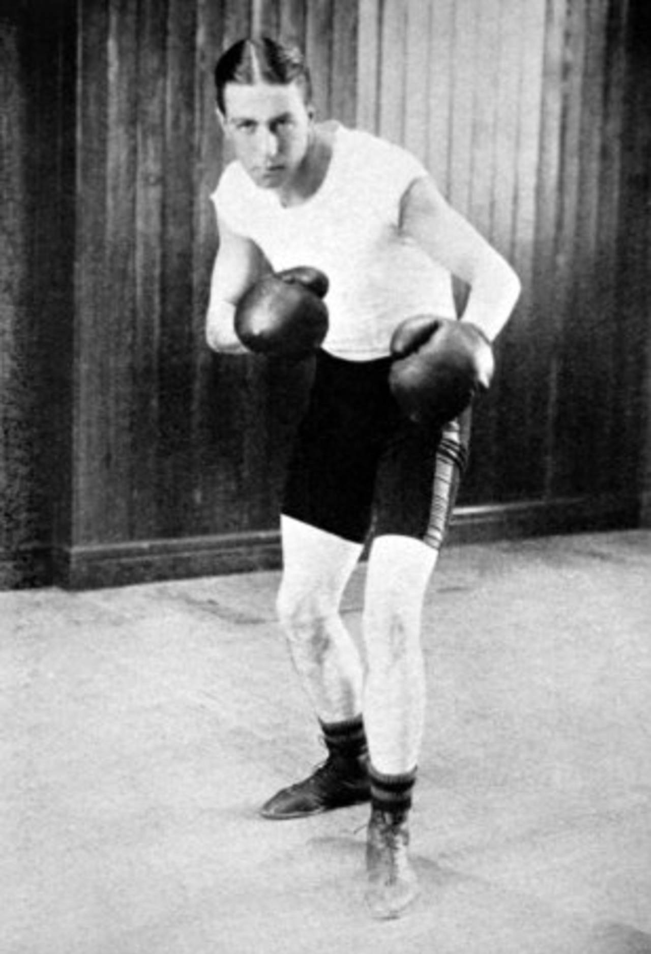 England captain Johnny Douglas won the middleweight title at the 1908 London Olympics, October 27, 1908