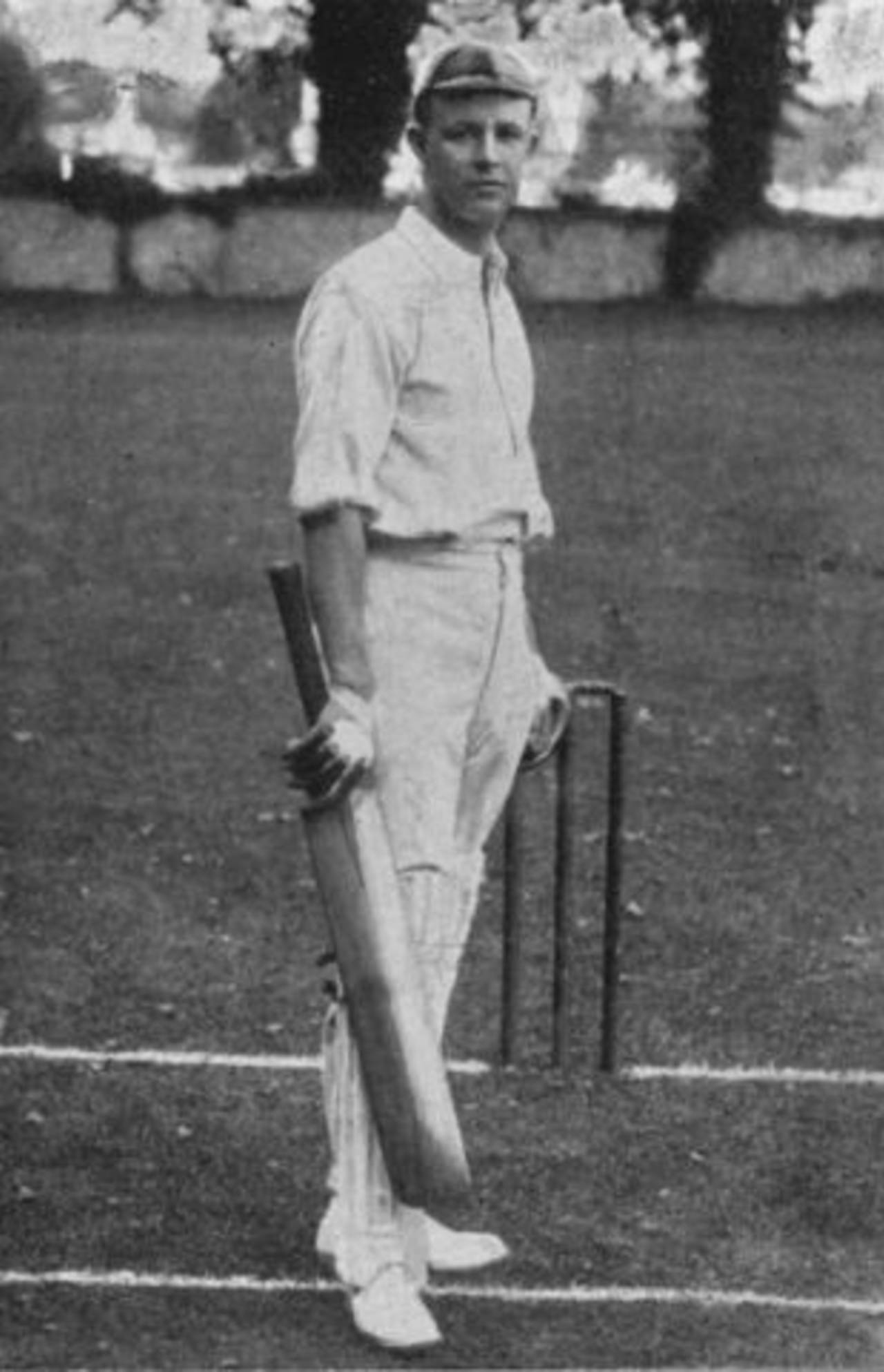 Sir Pelham Warner at the crease, 1910