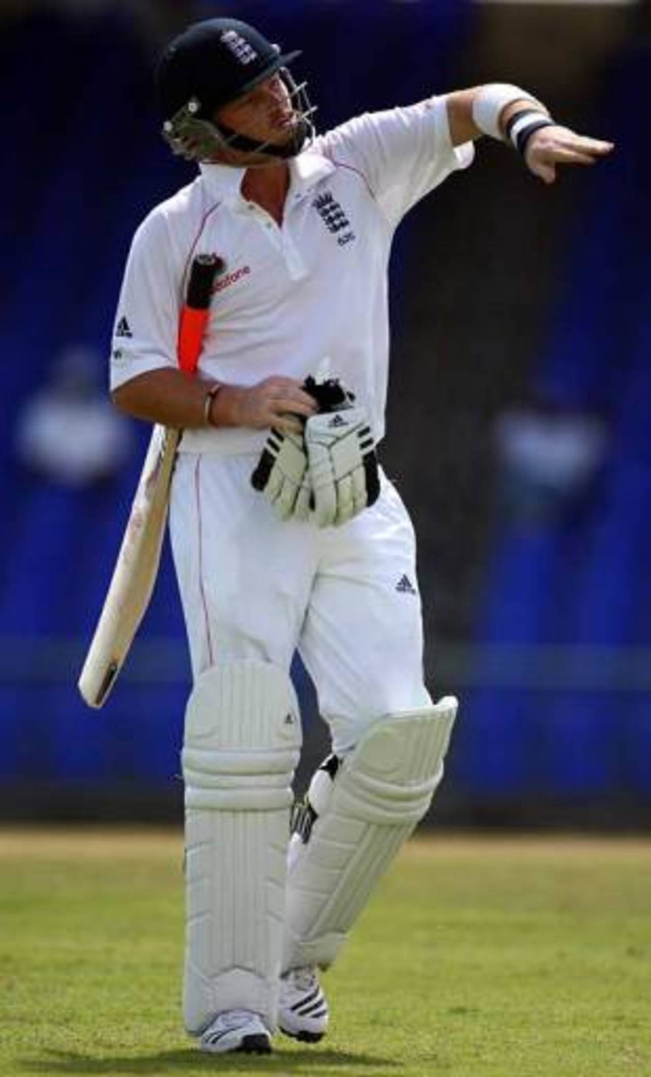 That's how I should have played it: Ian Bell after being caught and bowled for 36, St Kitts & Nevis XI v England XI, Warner Park, January 25, 2009