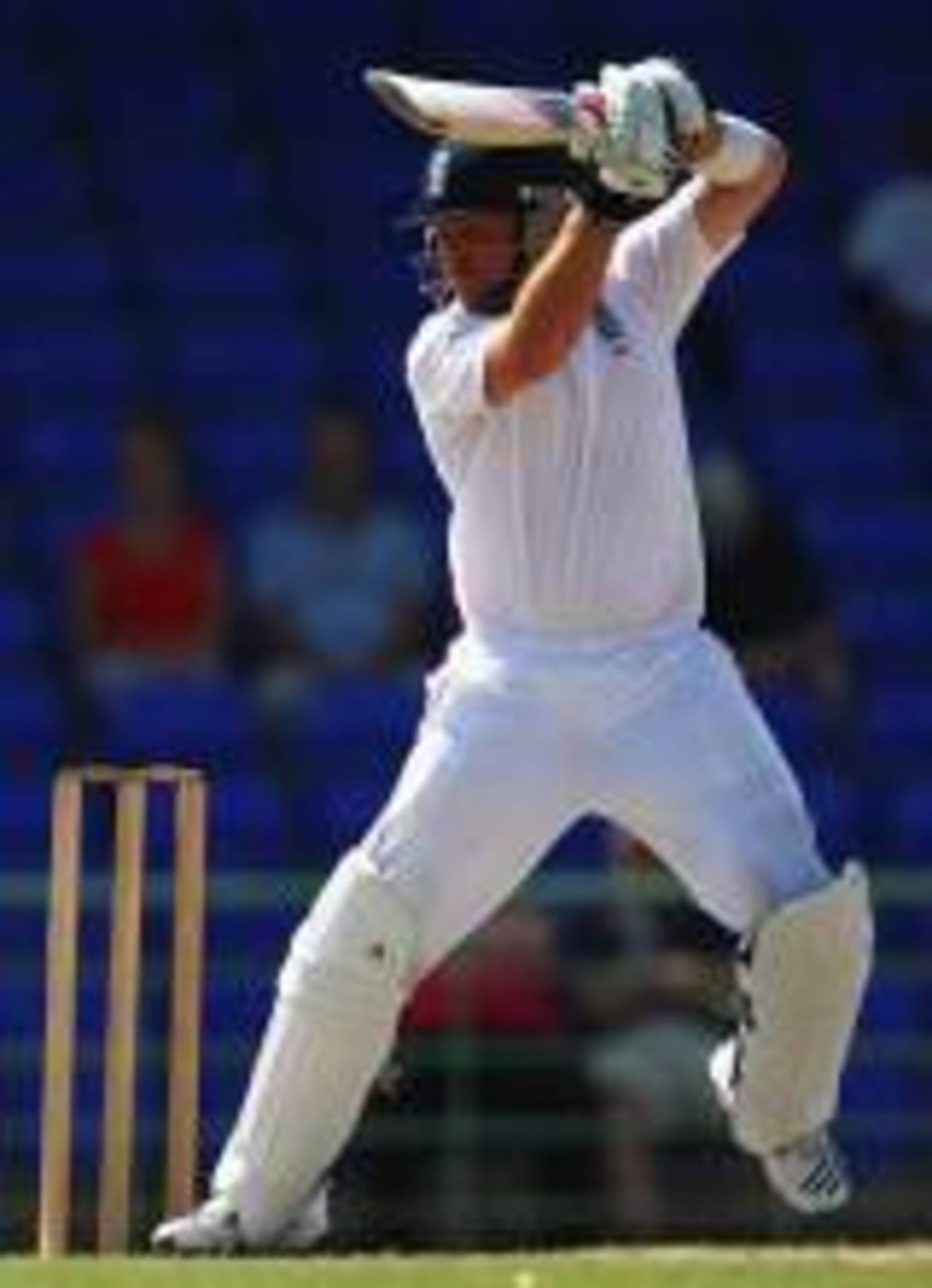 Ian Bell drives through the covers during his 49, St Kitts Invitational XI v England XI, Warner Park, January 27, 2009