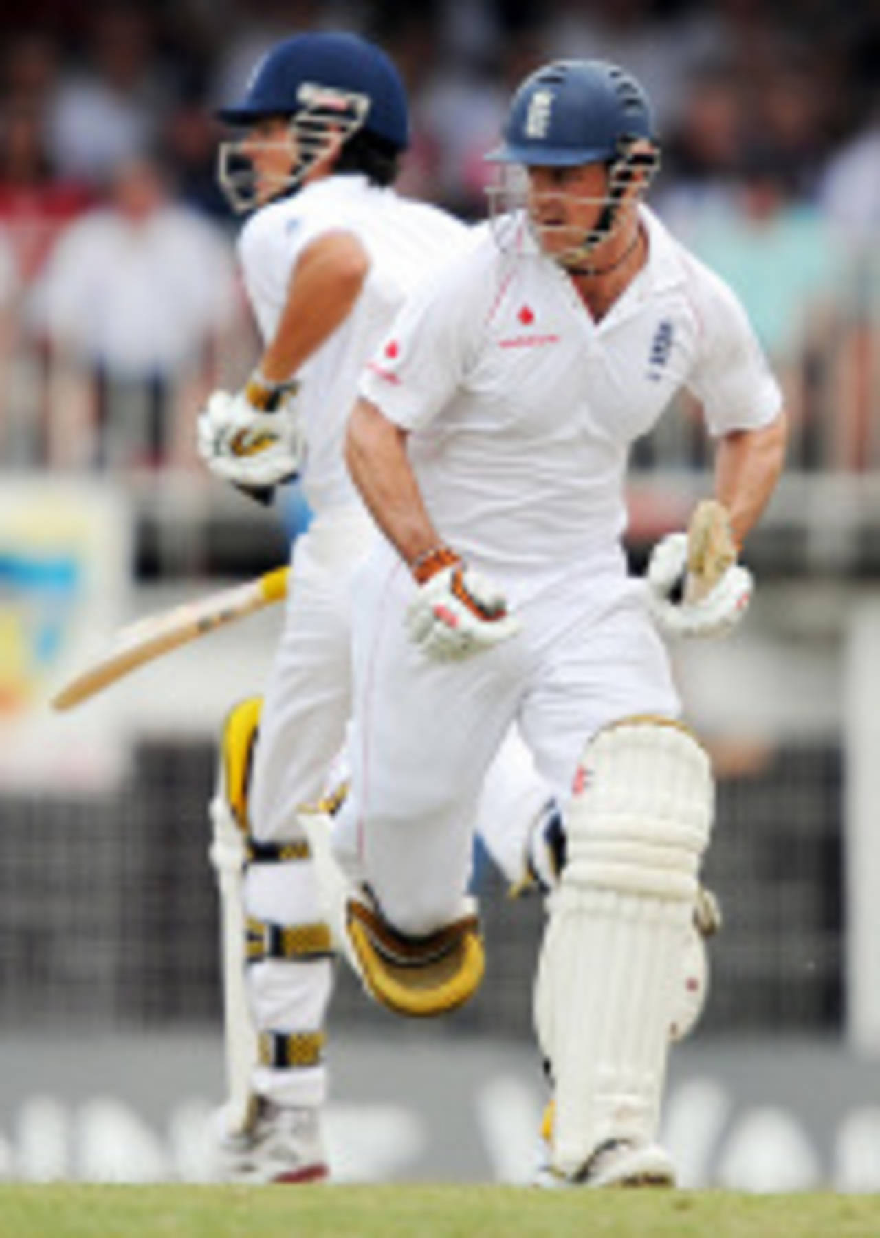 Alastair Cook and Andrew Strauss jog through for a single during their unbroken fifty partnership against West Indies, West Indies v England, 3rd Test, Antigua, February 15, 2009
