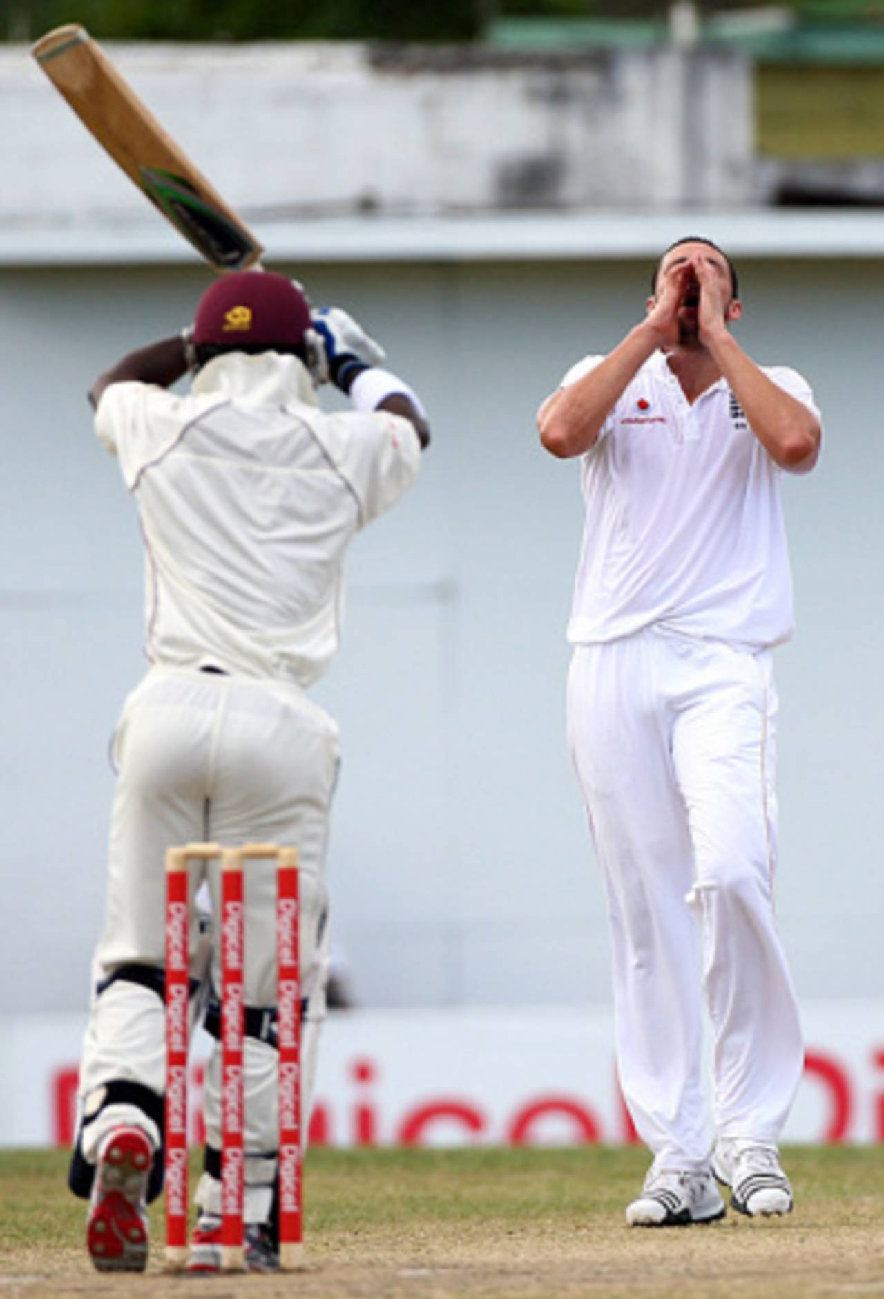 Steve Harmison struggles in the Antigua heat, West Indies v England, 3rd Test, Antigua, February 17, 2009