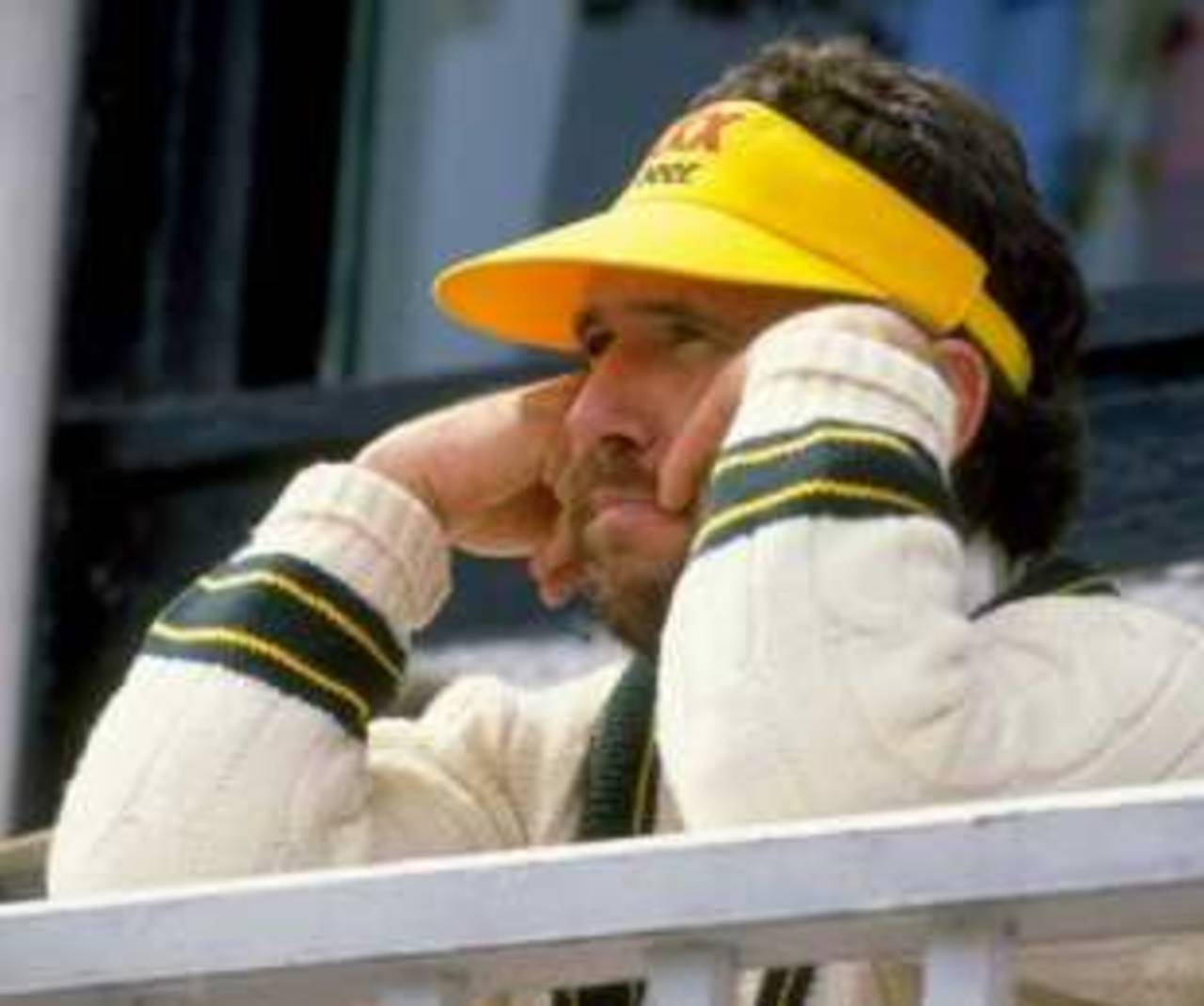 Allan Border watches the match against Worcestershire, Australia tour of England, May 1989
