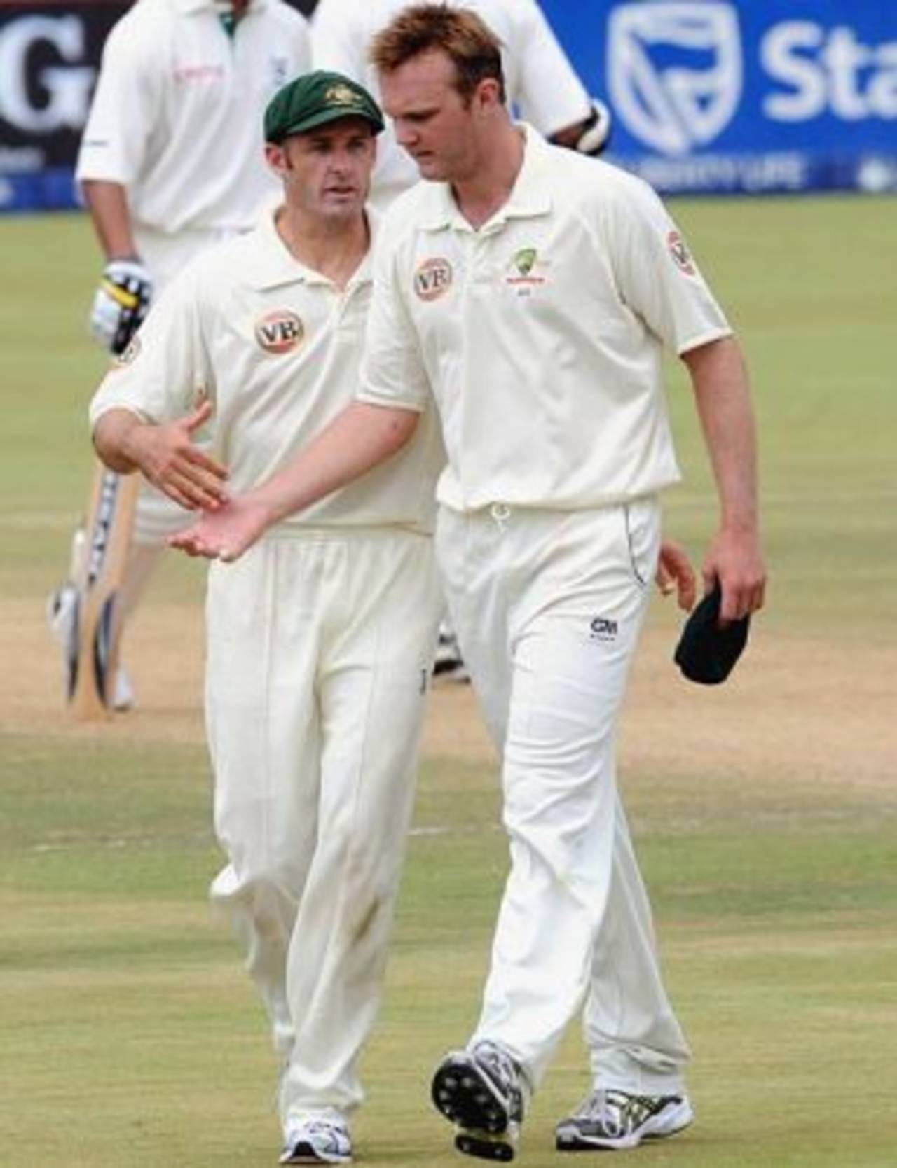 Doug Bollinger picked up 3 for 29 in the second innings, South African Board President's XI v Australians, Potchefstroom, 3rd day, February 22, 2009 		