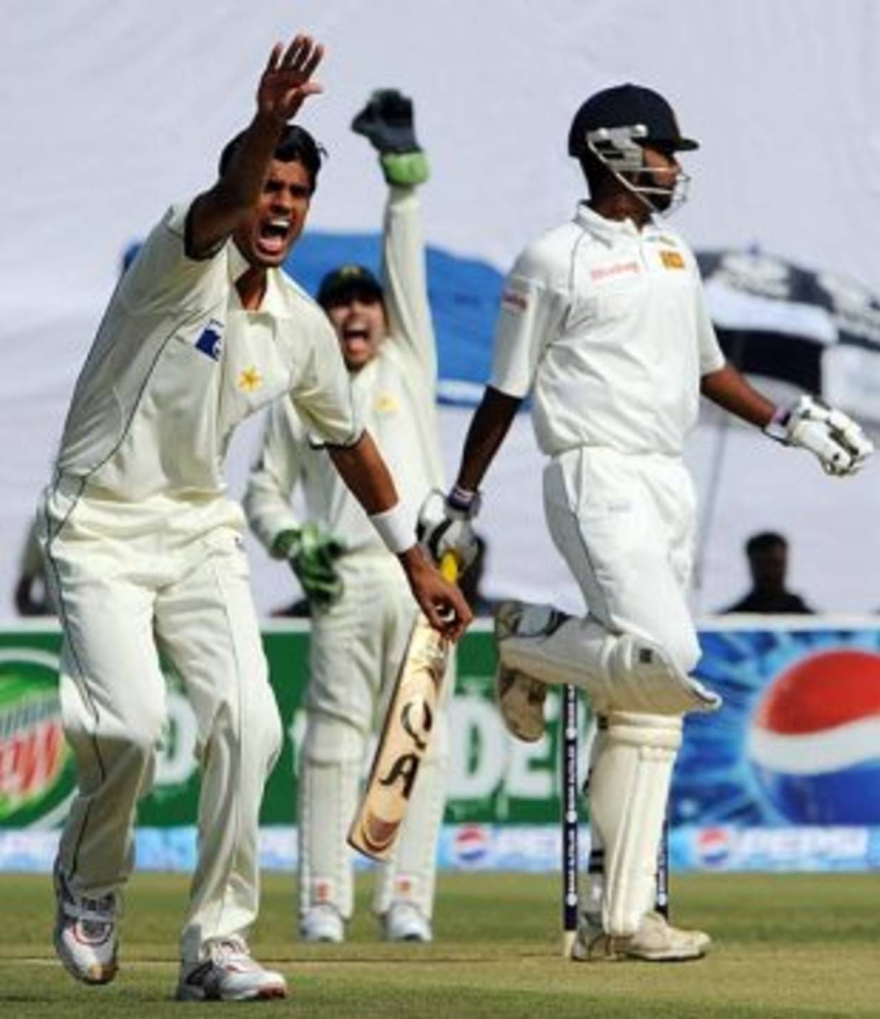 Mohammad Talha appeals for an lbw, Pakistan v Sri Lanka, 2nd Test, Lahore, 1st day, March 1, 2009