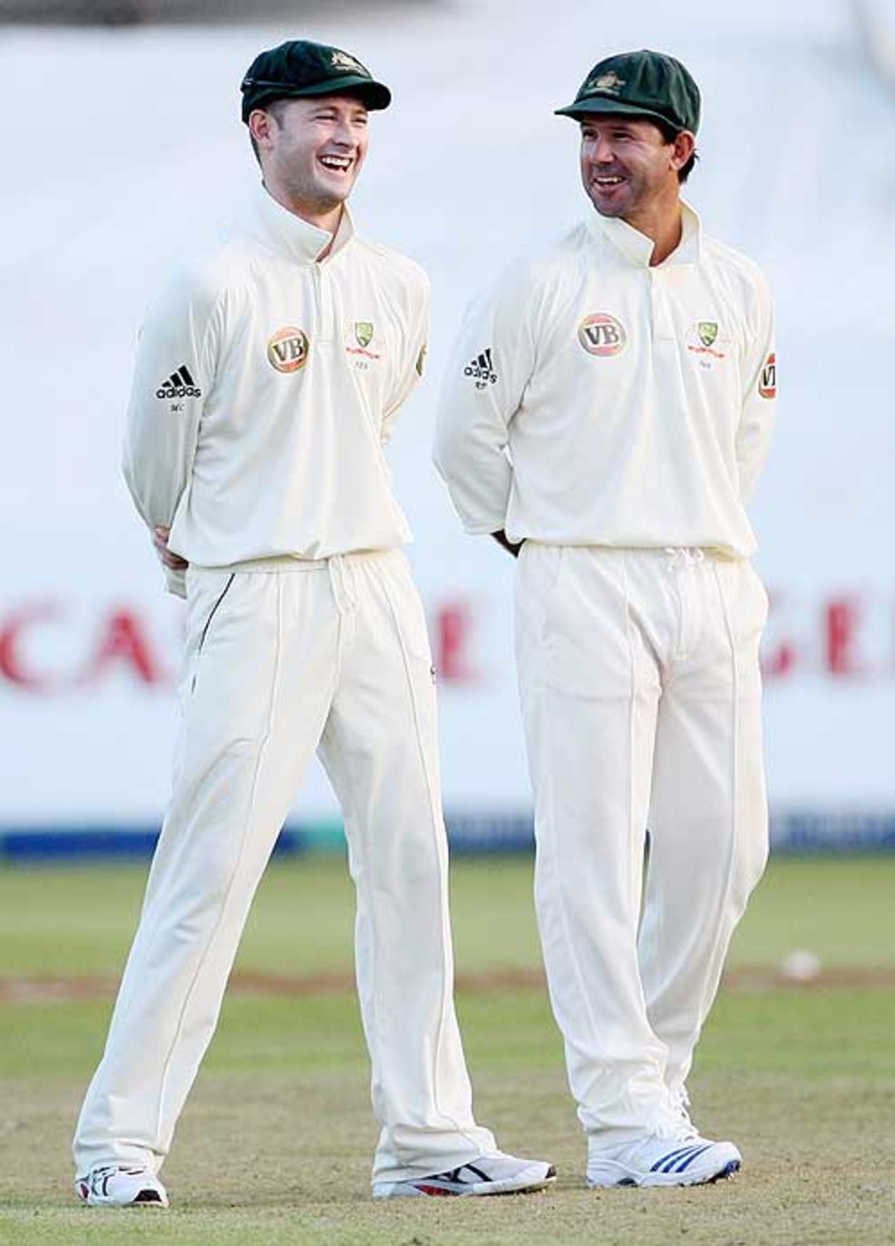 Michael Clarke and Ricky Ponting share a laugh, South Africa v Australia, 2nd Test, Durban, 2nd day, March 7, 2009