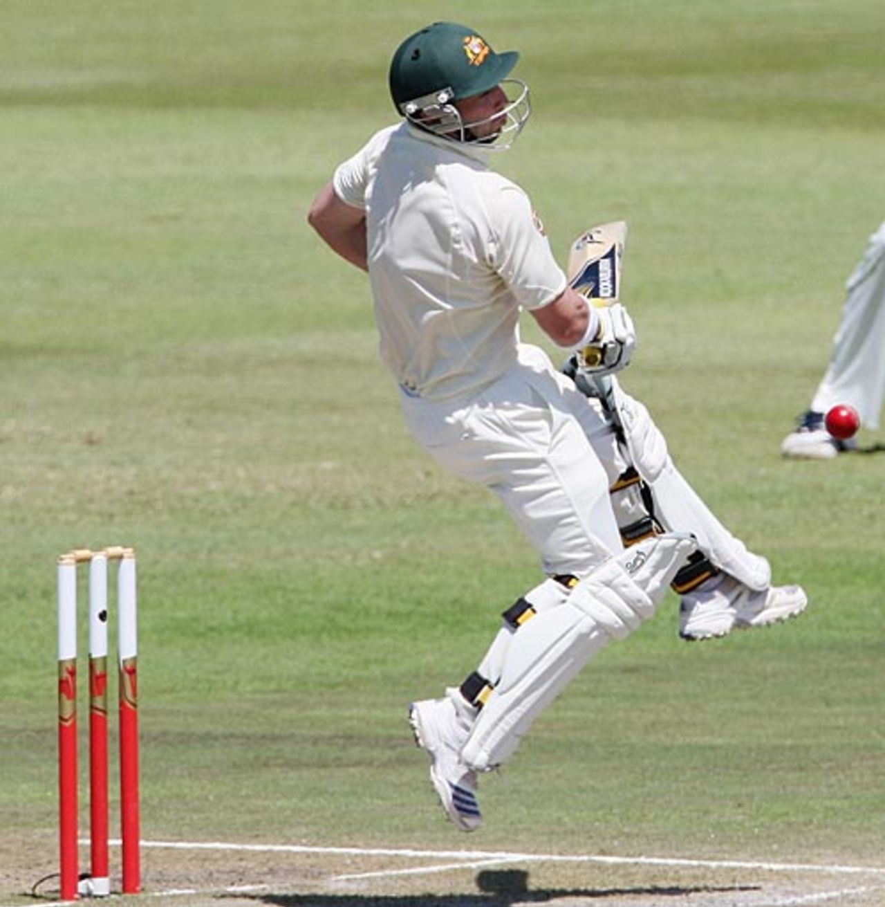 Phillip Hughes evades a short ball, South Africa v Australia, 2nd Test, Durban, 3rd day, March 8, 2009