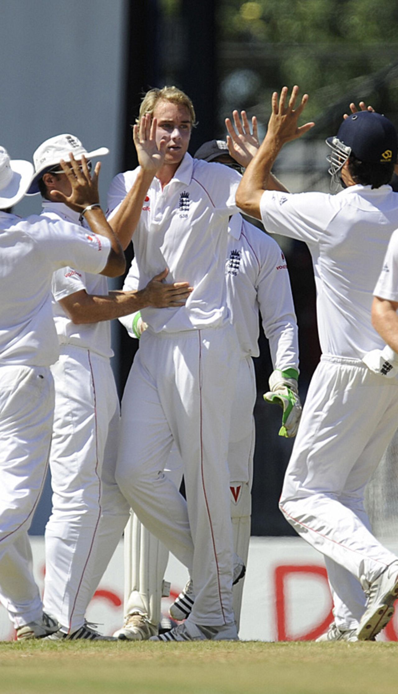 Stuart Broad celebrates the wicket of Daren Powell, West Indies v England, 5th Test, Trinidad, March 8, 2009