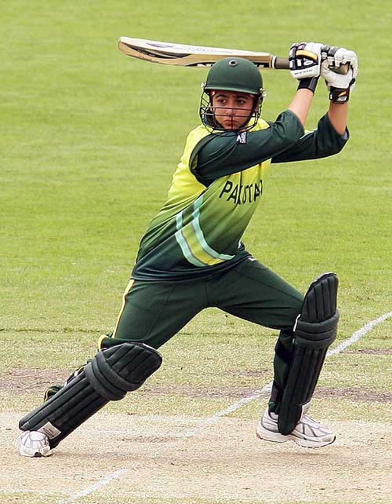Sana Mir forces one away to the off side, Pakistan v Sri Lanka, 5th match, ICC Women's World Cup, Manuka Oval, Canberra, March 9, 2009