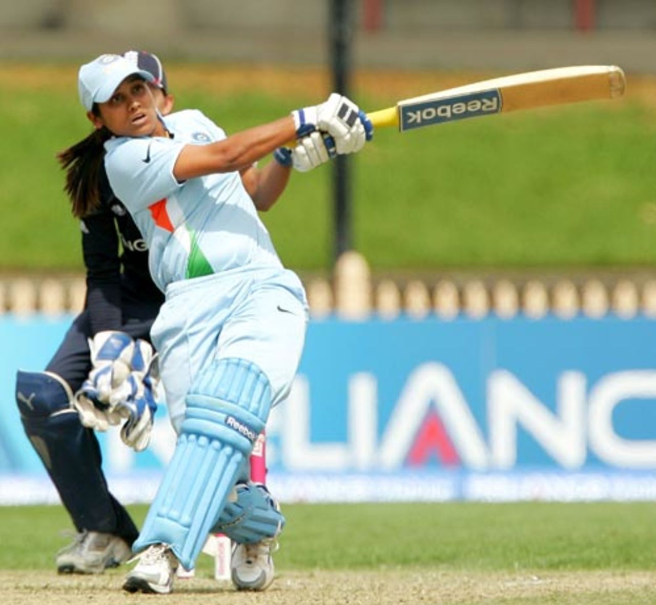 Amita Sharma boosted India's total with a 24-ball 33, England v India, Group B, women's World Cup, Sydney, March 10, 2009
