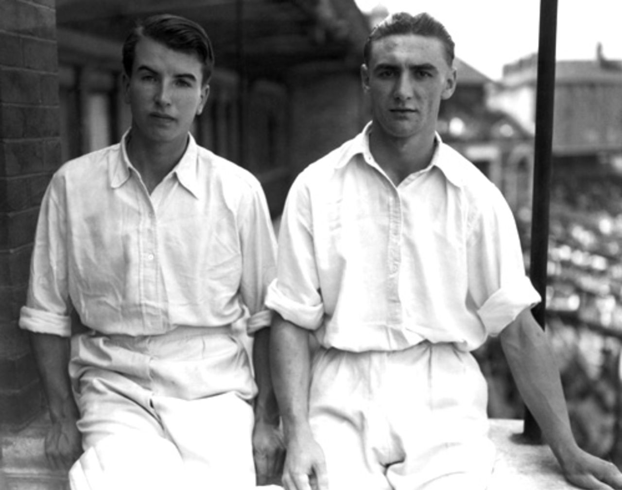 Yorkshire cricketers Geoffrey Keighley and Gerald Smithson, 1947