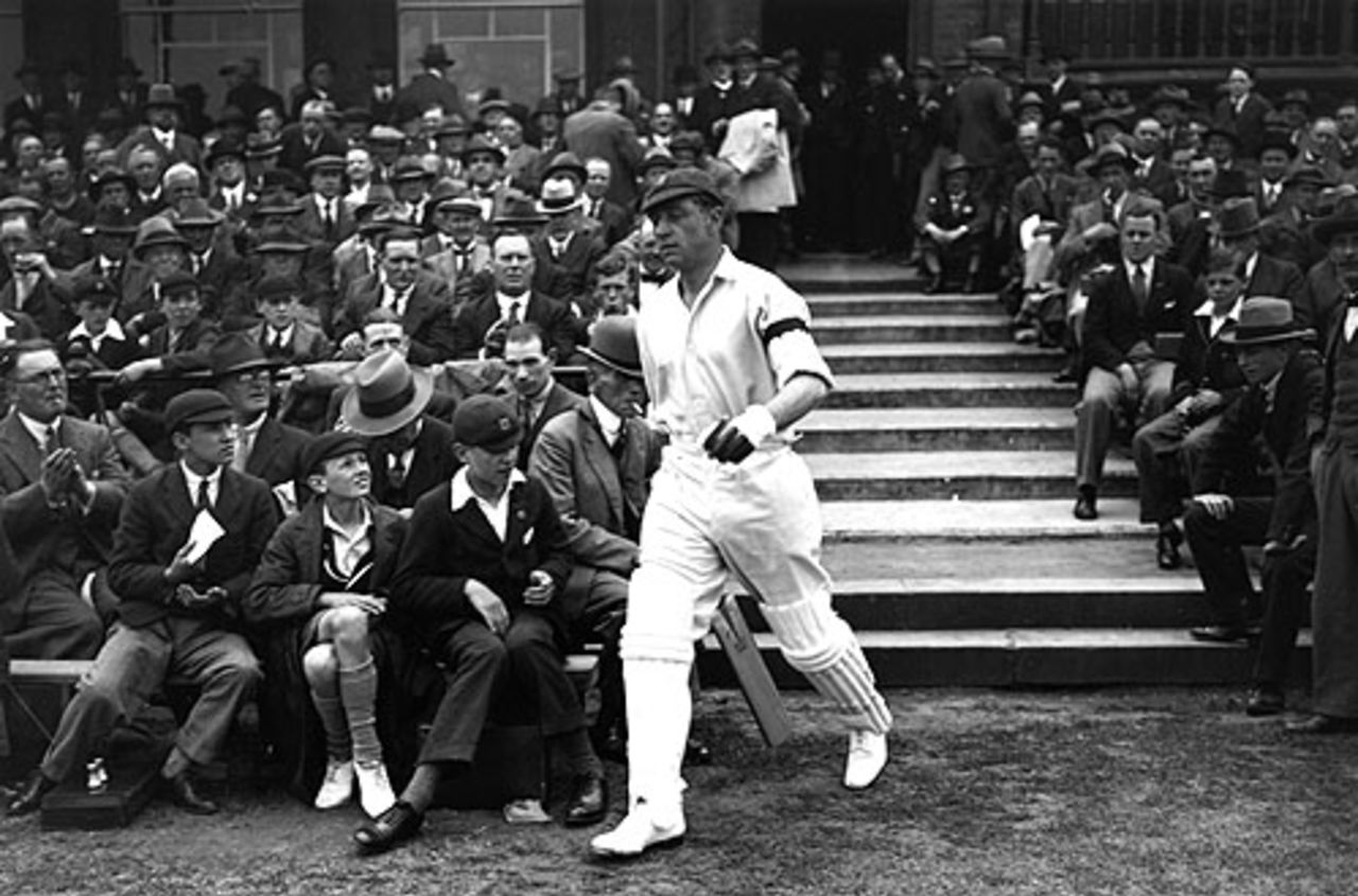 Wally Hammond walks out to bat, England v Australia, 1st Test, Trent Bridge, June 13-17, 1930