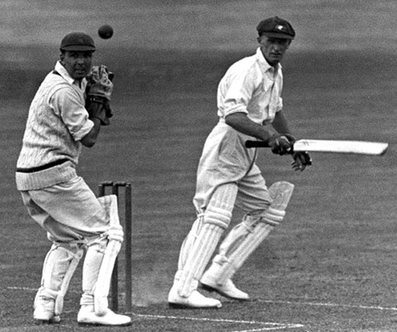 Clarrie Grimmett bats against England, 1934