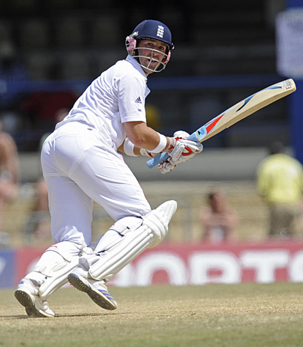Matt Prior flicks one down the leg side during his energetic fifty, West Indies v England, 5th Test, Trinidad, March 10, 2009