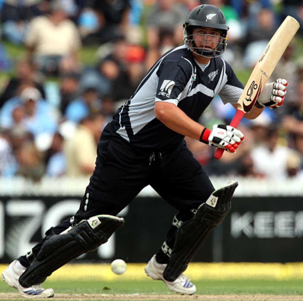 Jesse Ryder works one away on the leg side, New Zealand v India, 4th ODI, Hamilton, March 11, 2009