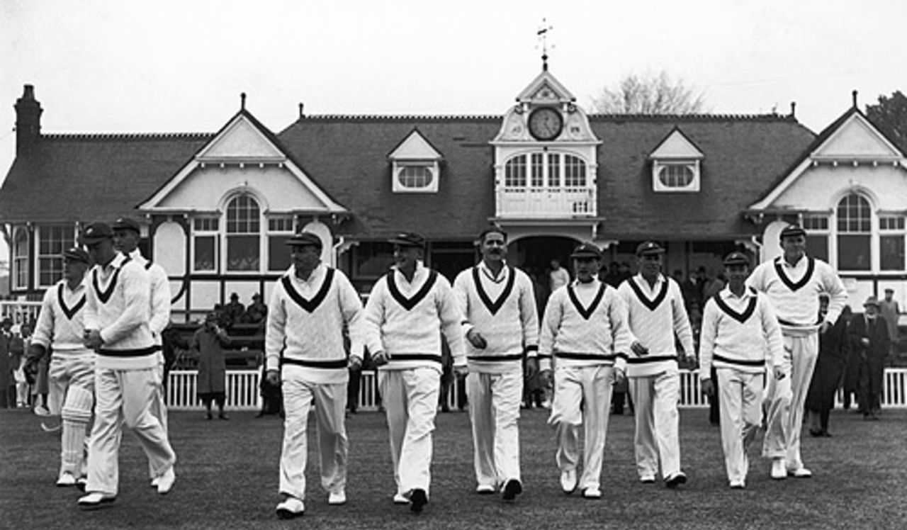 The Australians walk out for their game against Worcestershire, Worcestershire v Australians, April 30-May 3, 1938