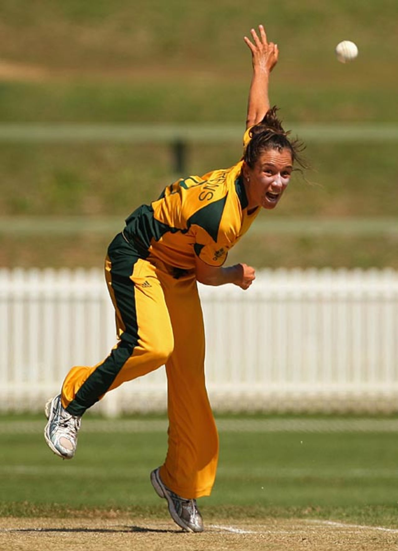 Sarah Andrews in action, Australia v West Indies, Group A, women's World Cup, Sydney, March 12, 2009