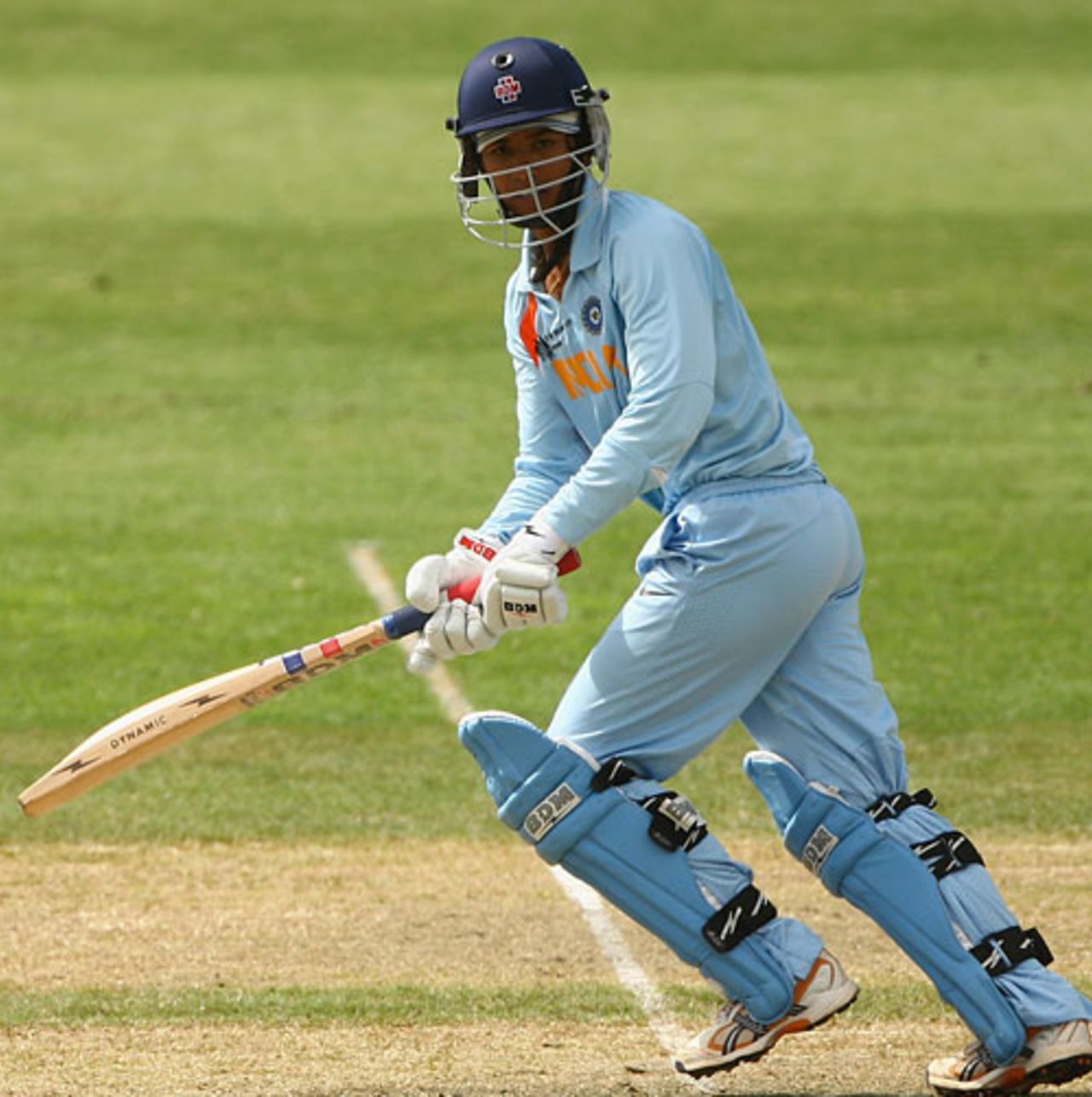 Anagha Deshpande works one away on the leg side, Australia v India, Super Six, women's World Cup, Sydney, March 14, 2009
