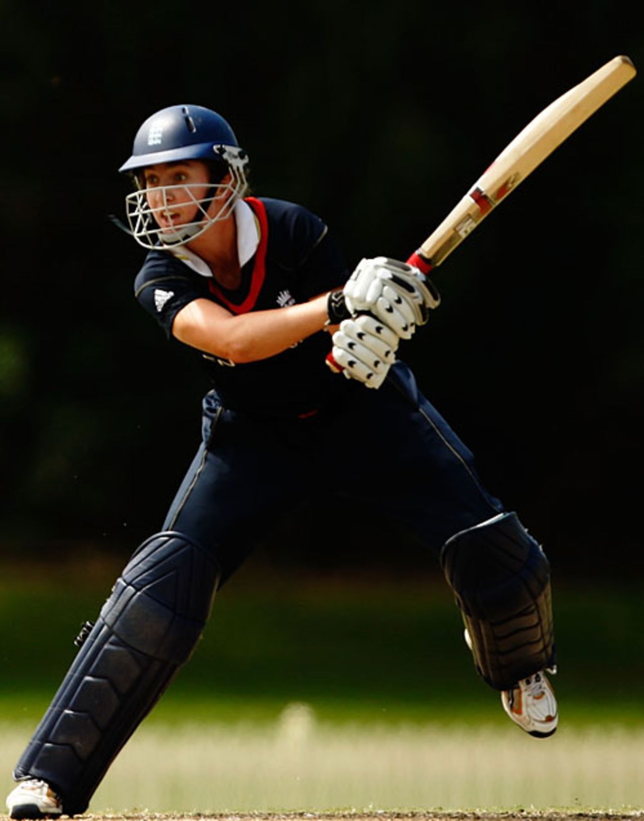 Beth Morgan slices one over point, England v New Zealand, Super Six, women's World Cup, Sydney, March 14, 2009