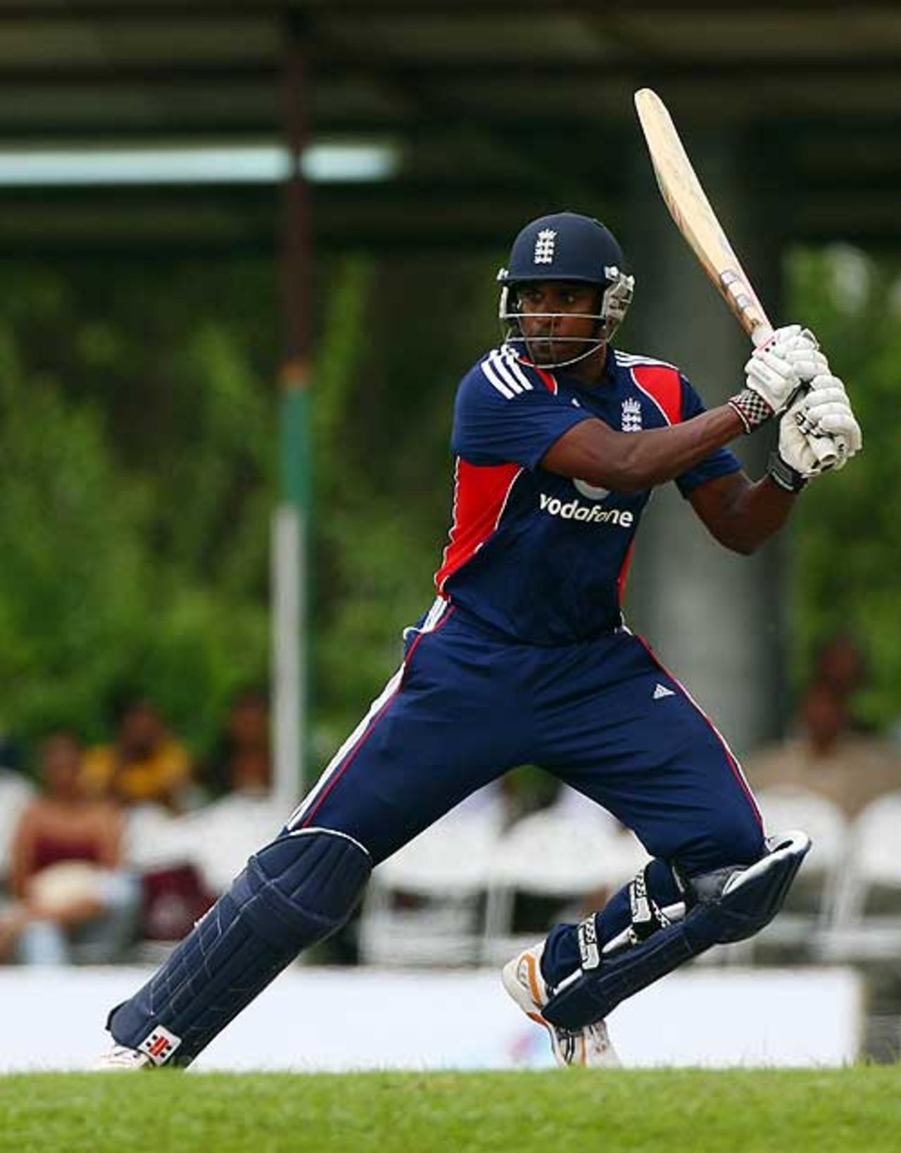 Dimitri Mascarenhas hit a quickfire 84 to help England post a competitive target, West Indies Players Association XI v England XI, Guaracara Park, Pointe-a-Pierre, Trinidad, March 14, 2009