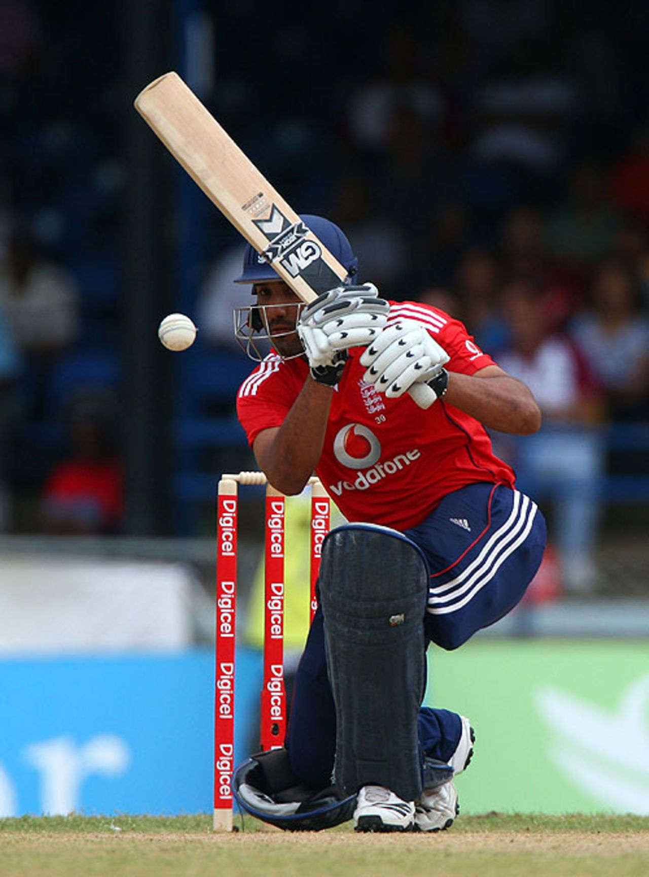 Ravi Bopara attempts to drive through the covers, West Indies v England, Twenty20 international, Trinidad, March 15, 2009