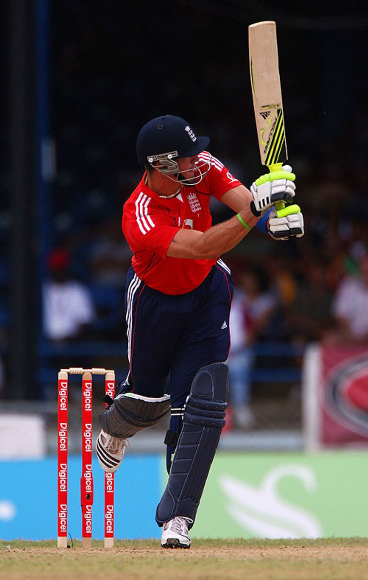 Kevin Pietersen whips a delivery into the leg-side, West Indies v England, Twenty20 international, Trinidad, March 15, 2009