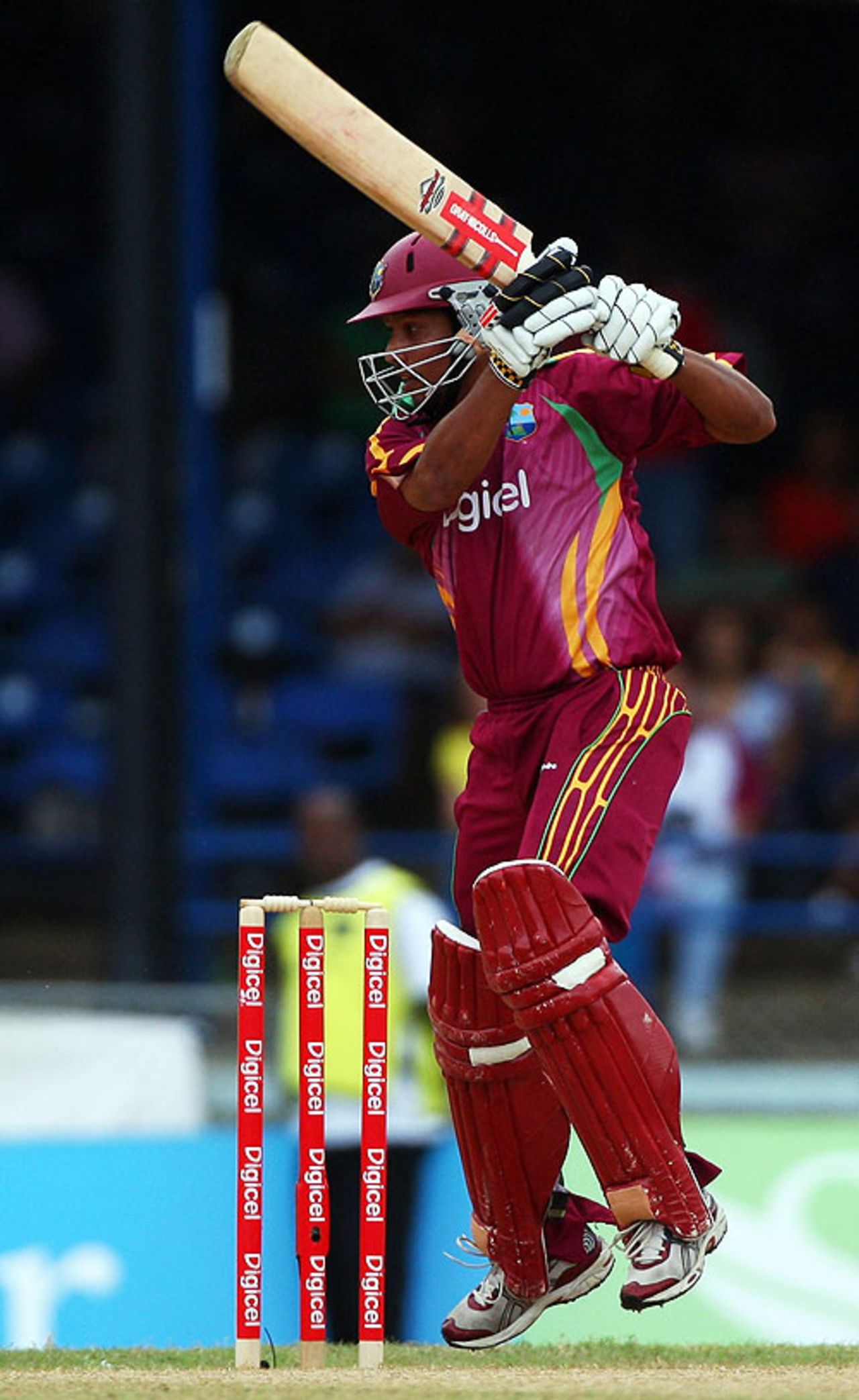 Ramnaresh Sarwan drives through the covers, West Indies v England, Twenty20 international, Trinidad, March 15, 2009
