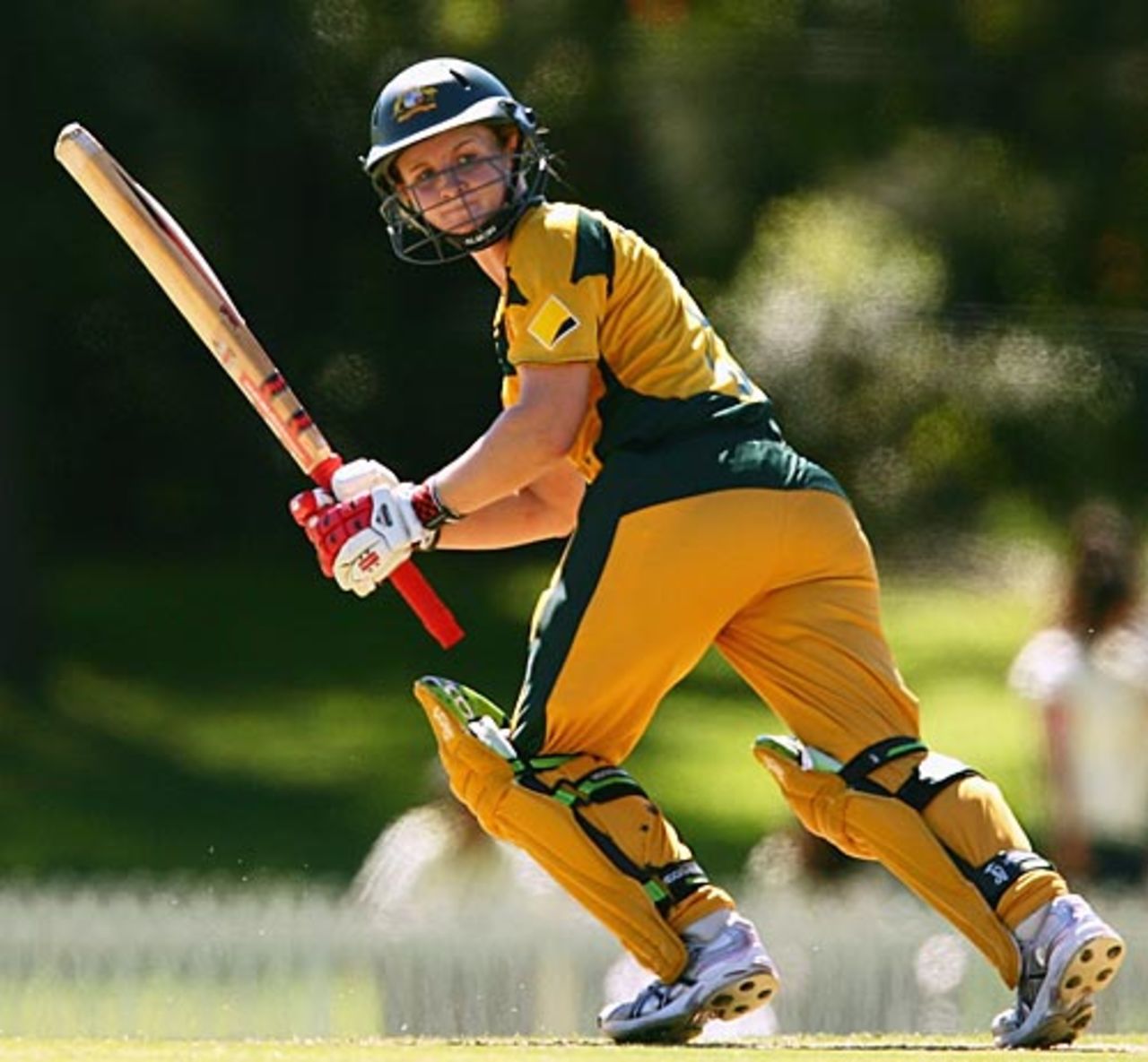Leah Poulton plays behind square, Australia v Pakistan, women's World Cup, Super Six, Bankstown Oval, Sydney, March 16, 2009