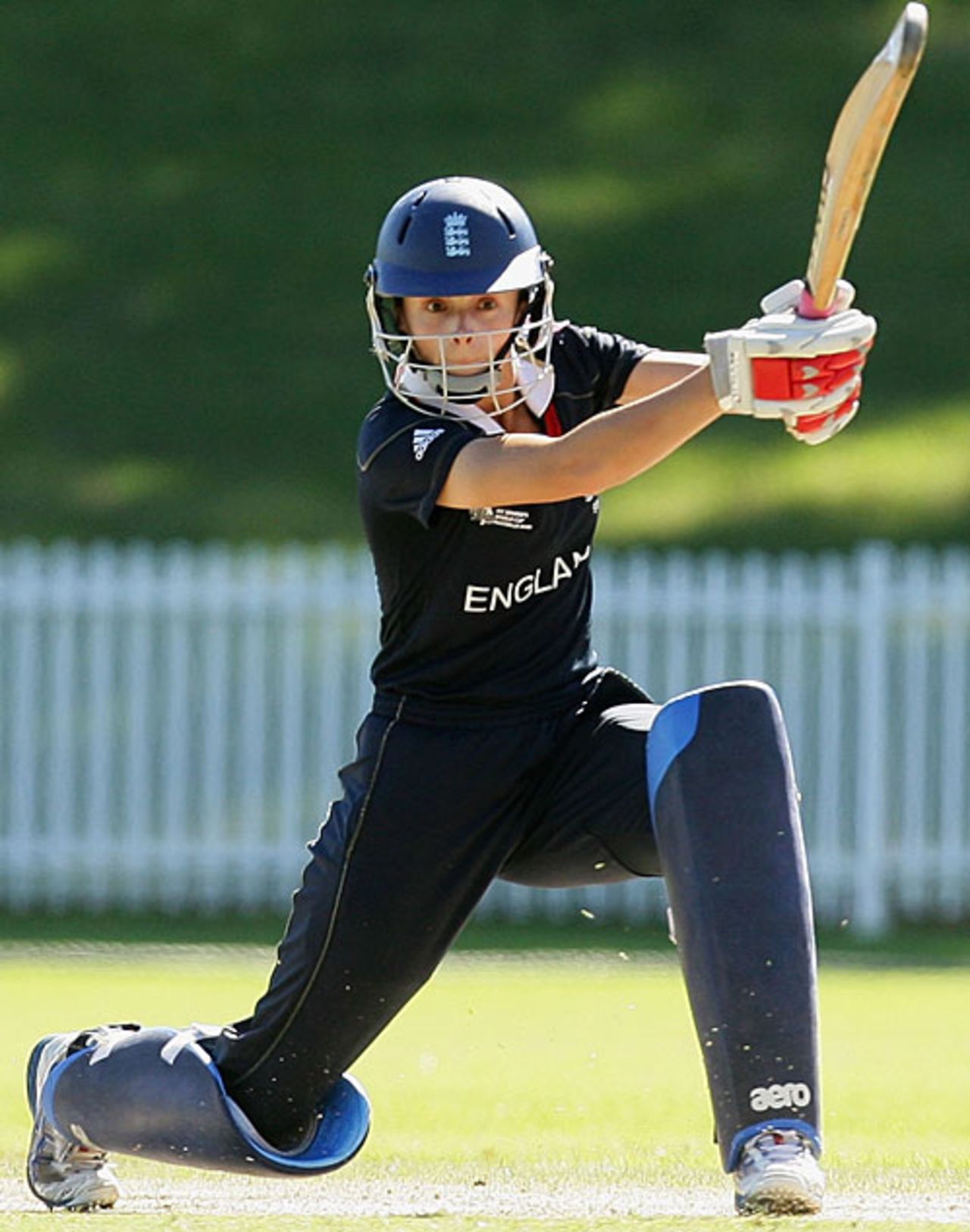 Caroline Atkins drives on her way to 50, England v West Indies, Super Six, women's World Cup, Sydney, March 17, 2009