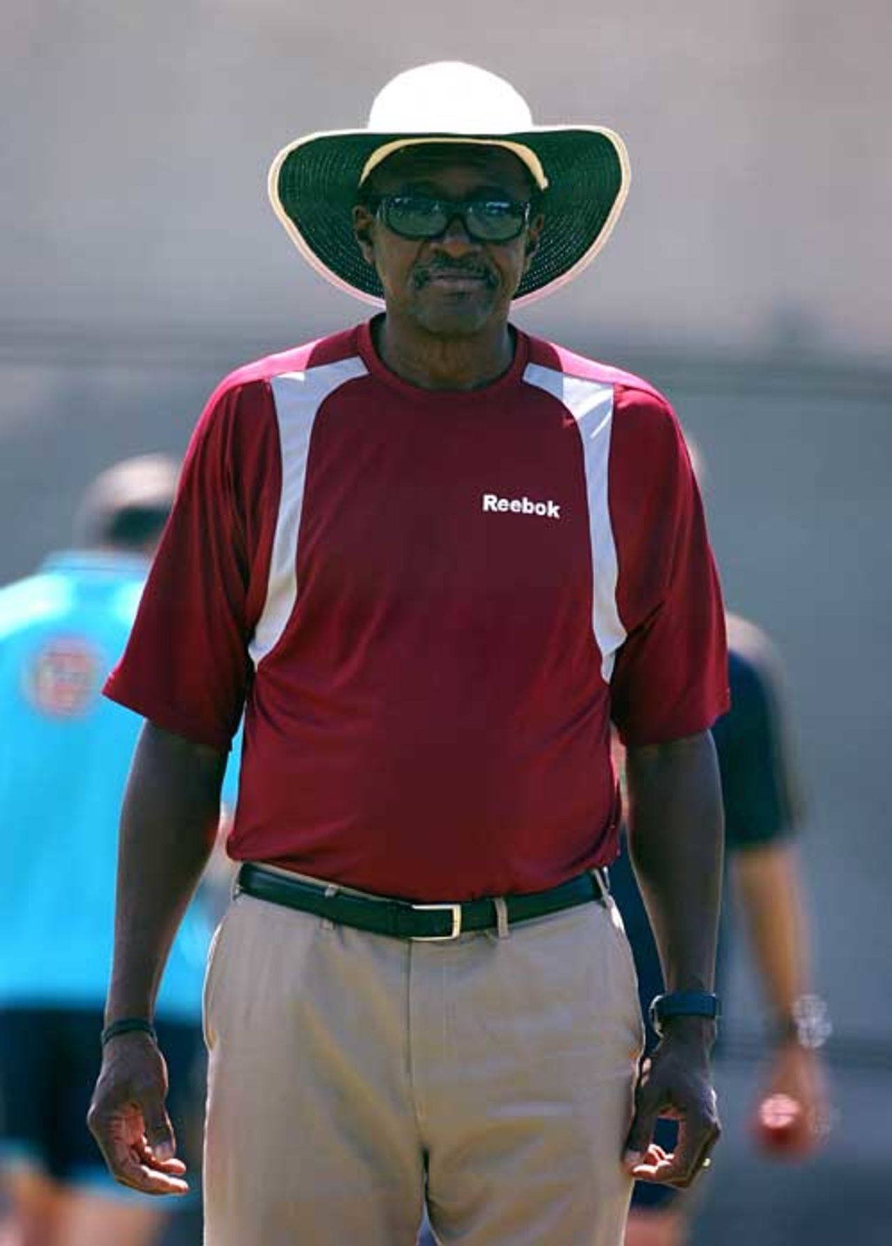 Steve Bucknor prepares to stand in his final Test before retirement, Cape Town, March 17, 2009