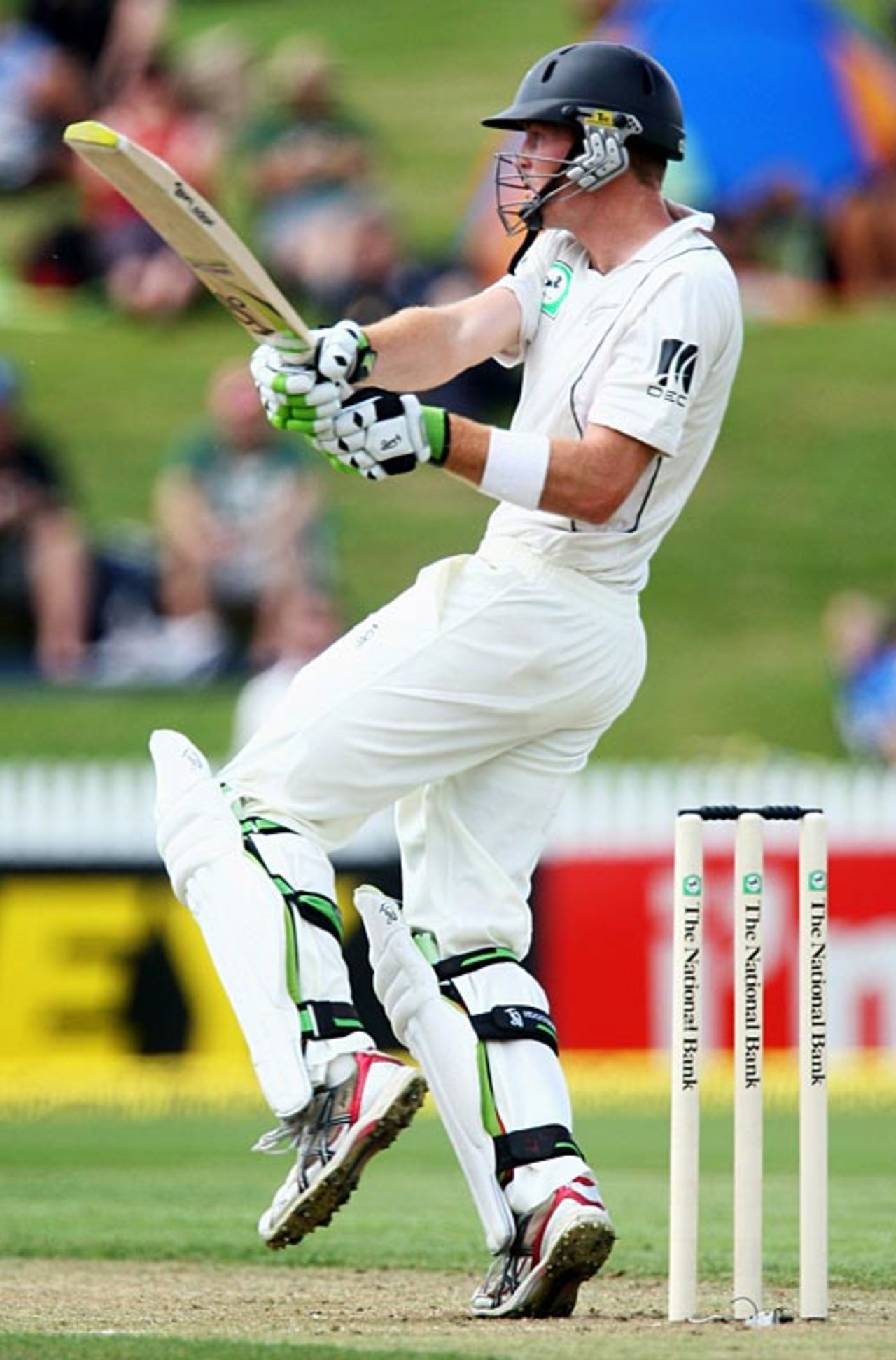 Martin Guptill pulls, New Zealand v India, 1st Test, Hamilton, 1st day, March 18, 2009