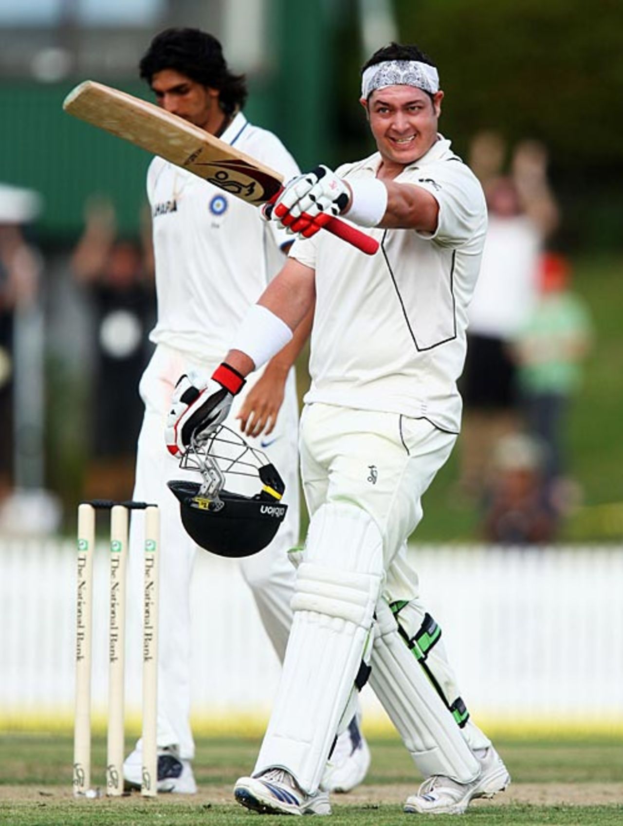 Jesse Ryder after reaching his hundred, New Zealand v India, 1st Test, Hamilton, 1st day, March 18, 2009