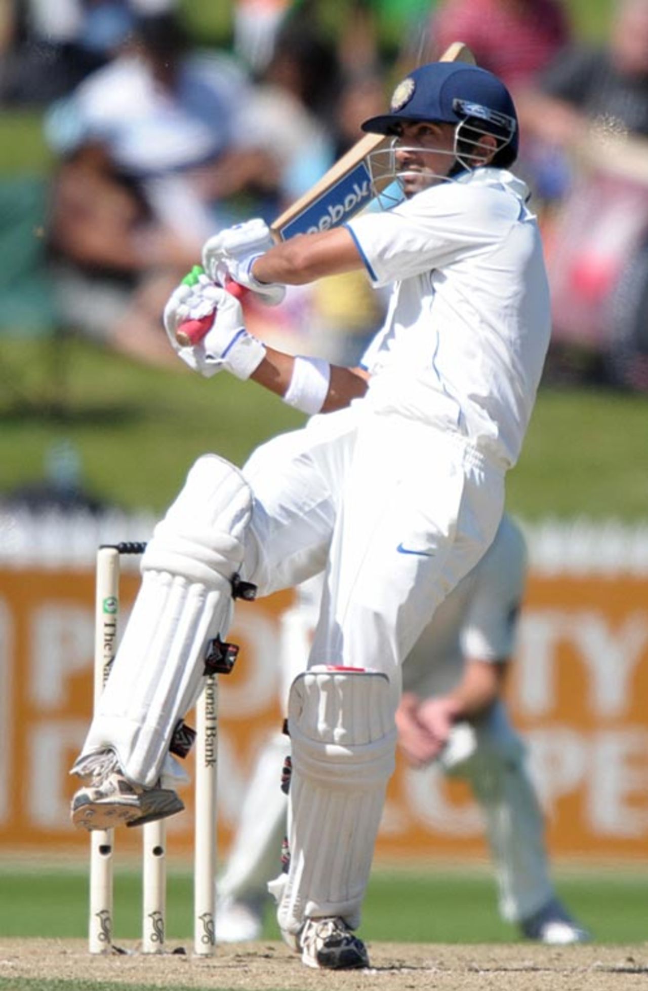 Gautam Gambhir pulls, New Zealand v India, 1st Test, Hamilton, 2nd day, March 19, 2009